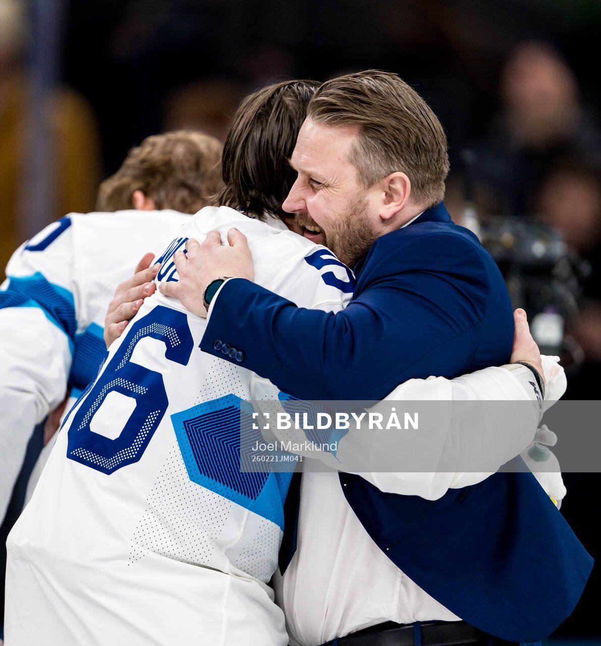 Erik Haula and Head coach Antti Pennanen of Finland