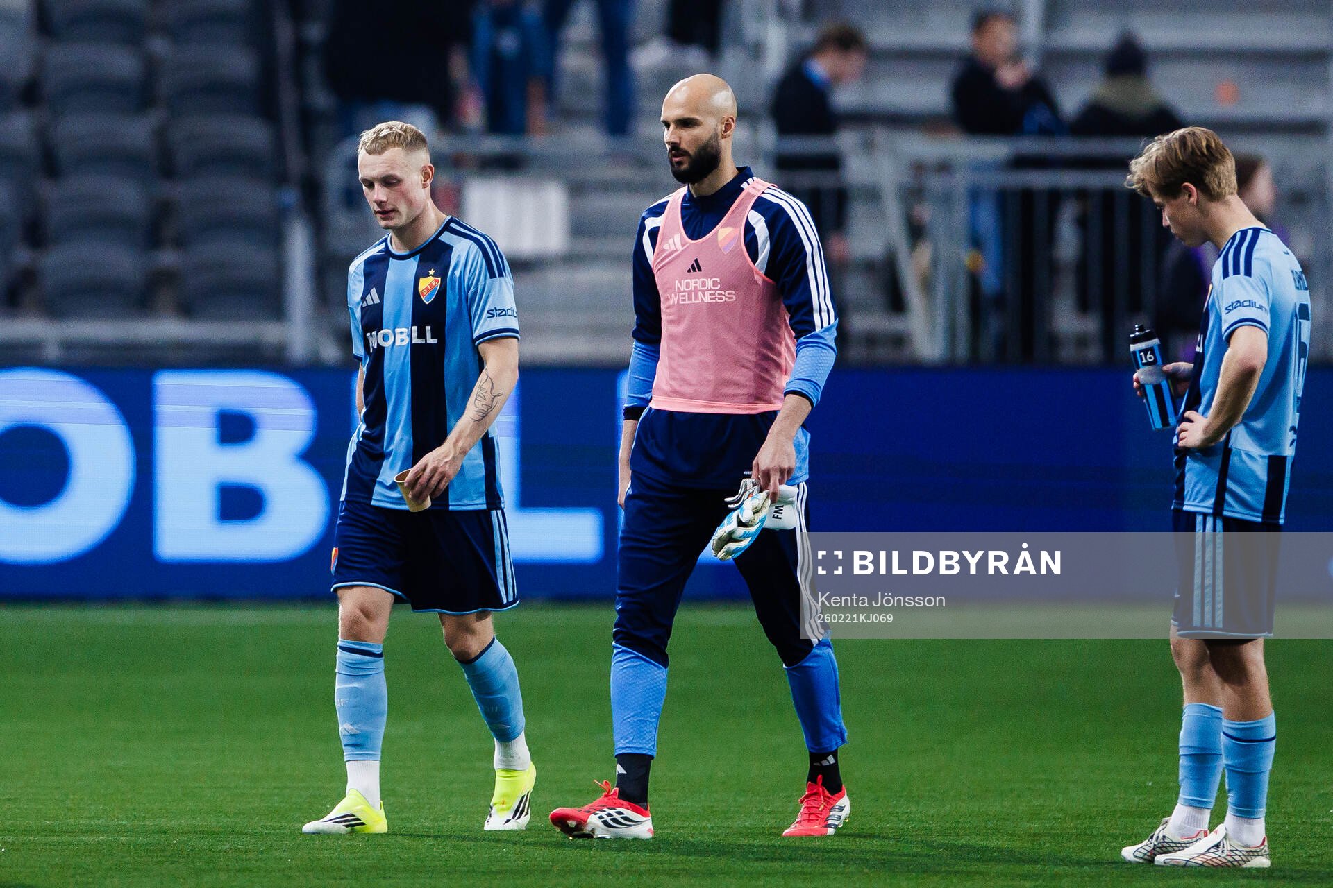 Djurgårdens Kristian Lien och målvakt Filip Manojlovic