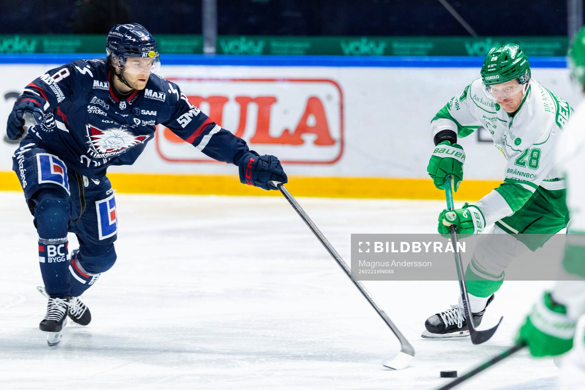 Linköpings Jonathan Myrenberg och Rögles Anton Bengtsson