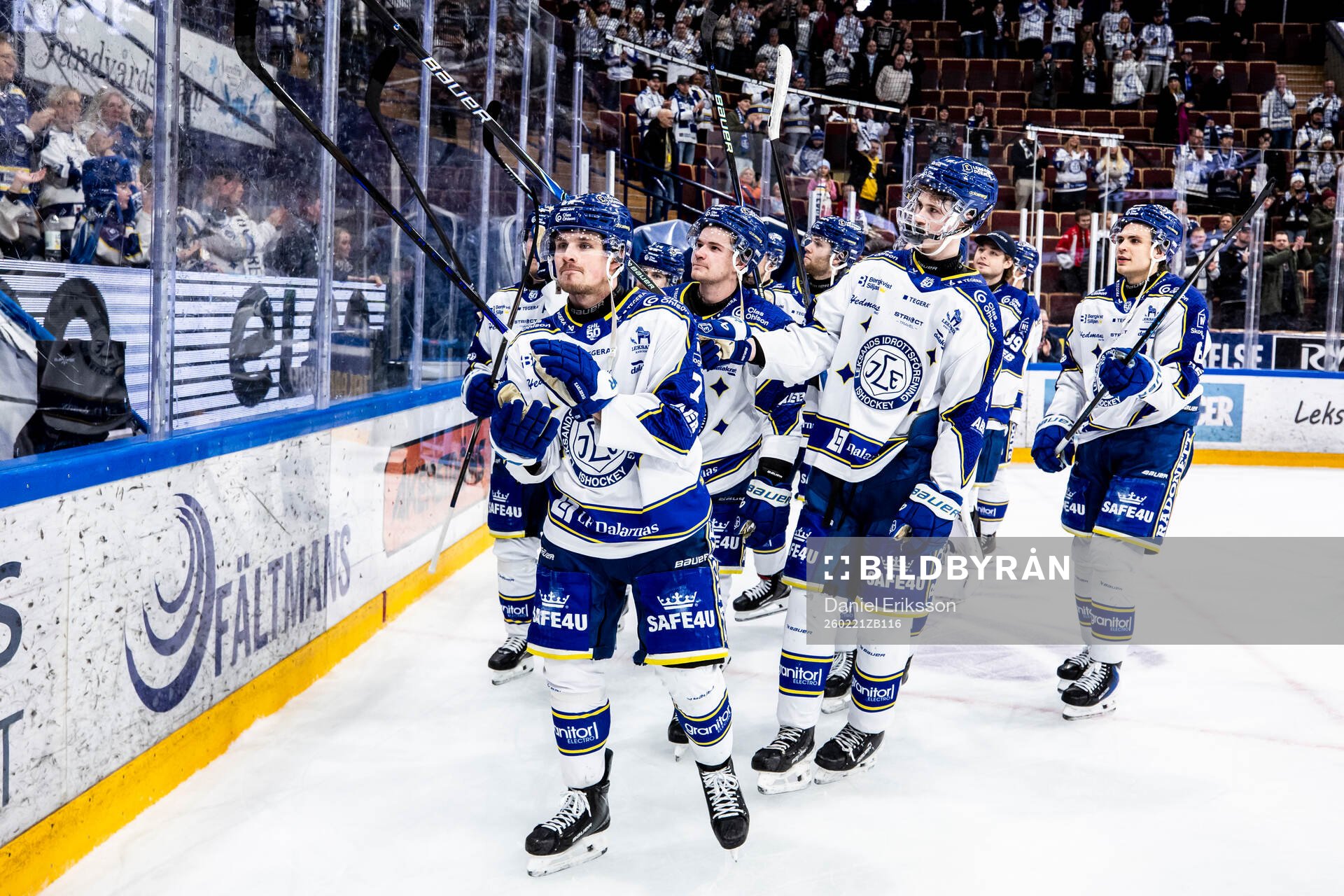 Leksands spelarna jublar