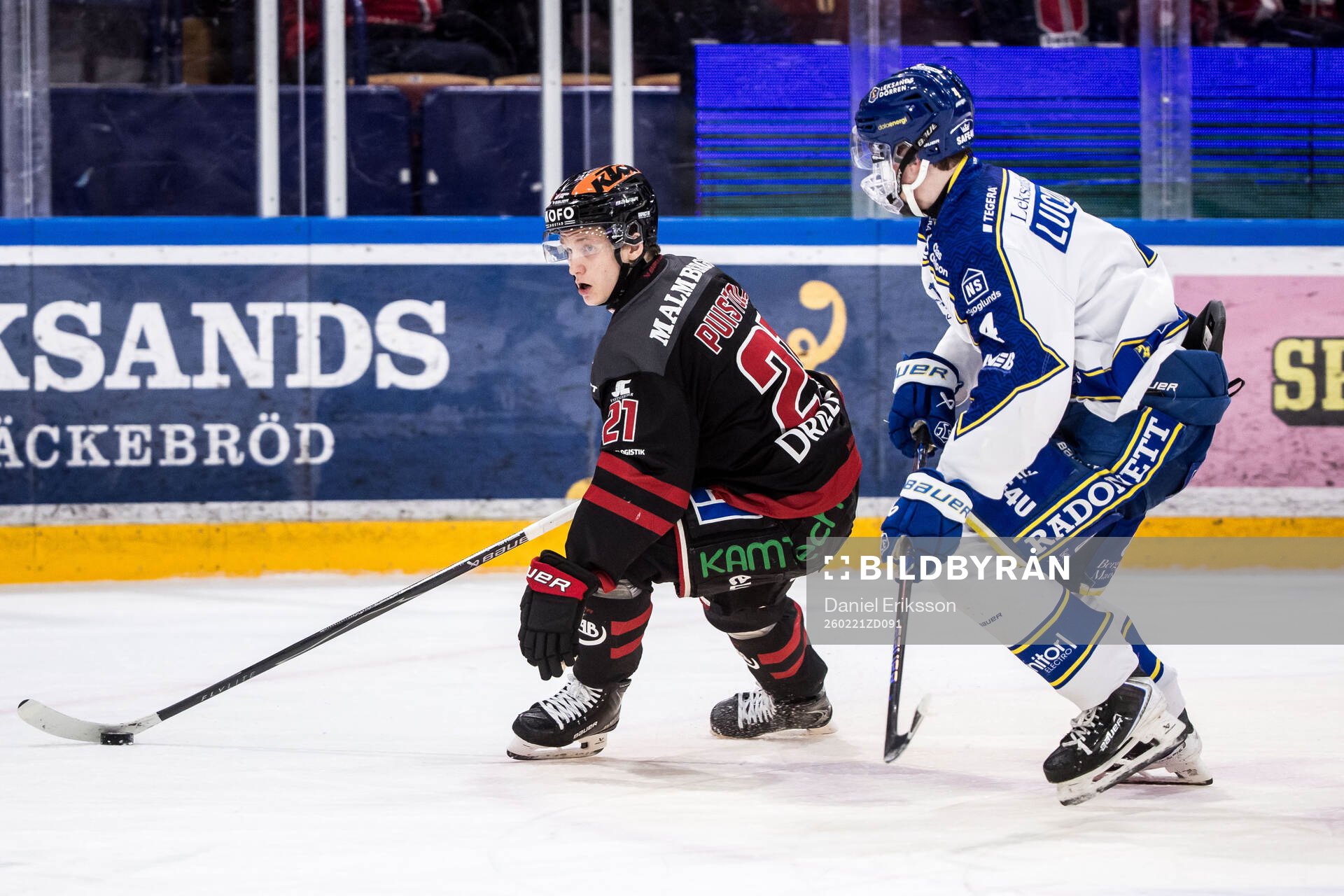 Örebros Patrik Puistola och Leksands Tinus Luc Koblar