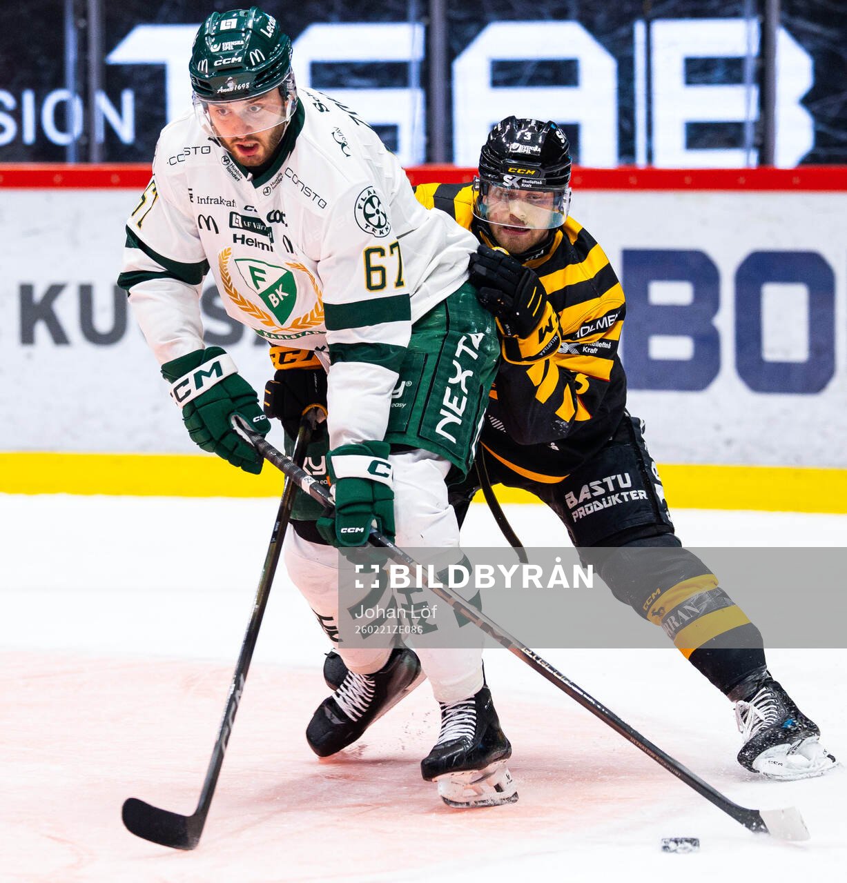 Färjestads Radim Zohorna och Skellefteås Viktor Grahn