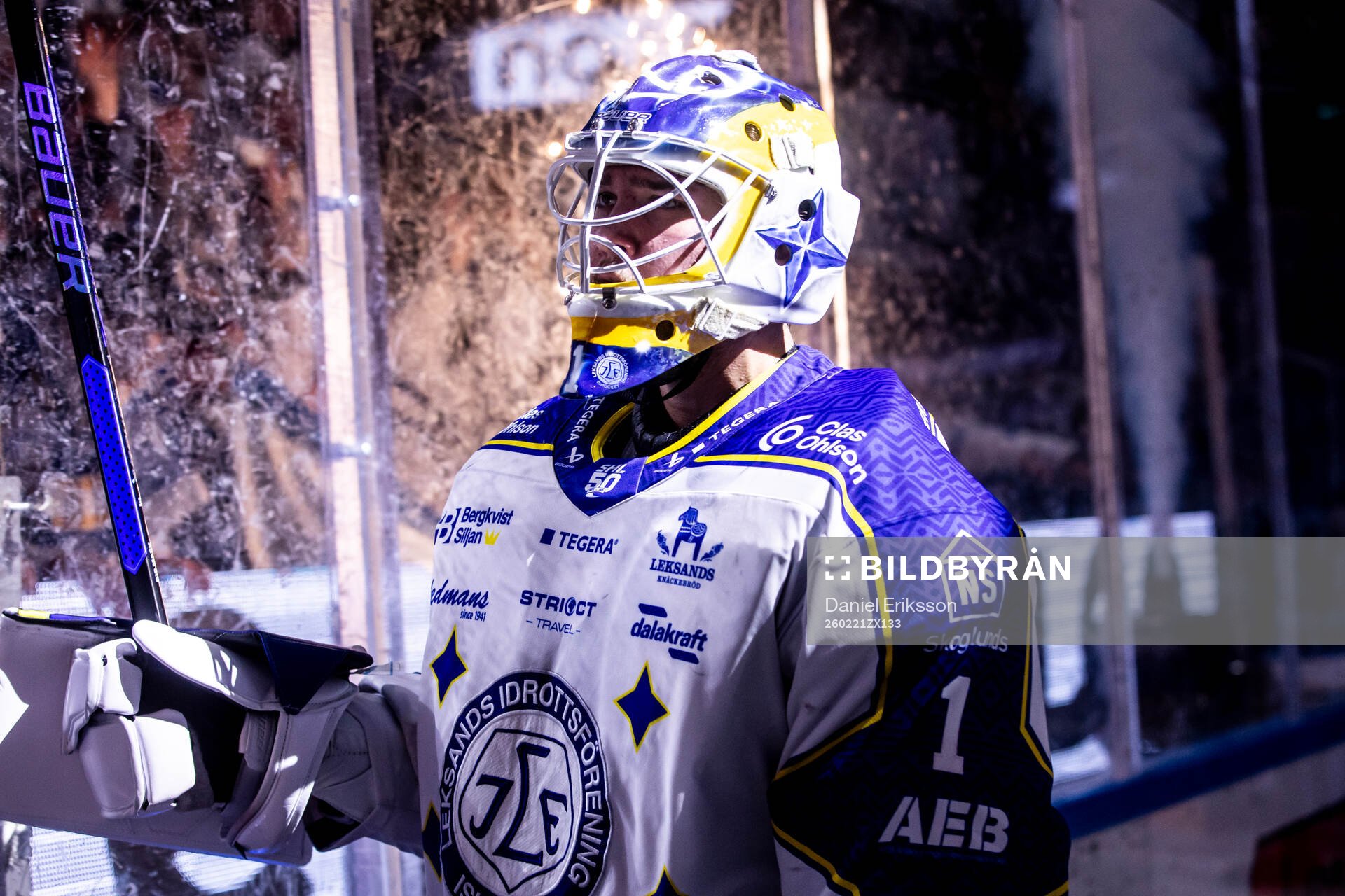 Leksands målvakt Marcus Gidlöf jubel