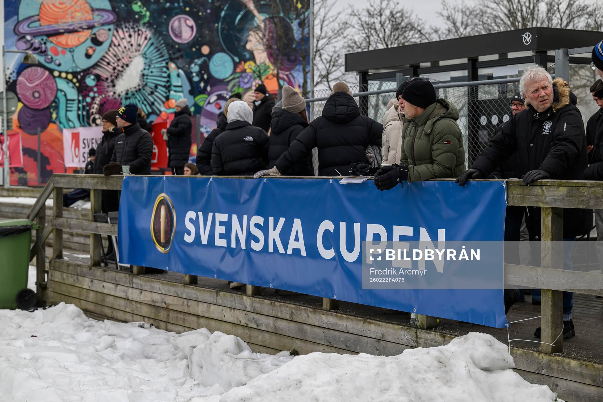 En banderoll med texten Svenska cupen