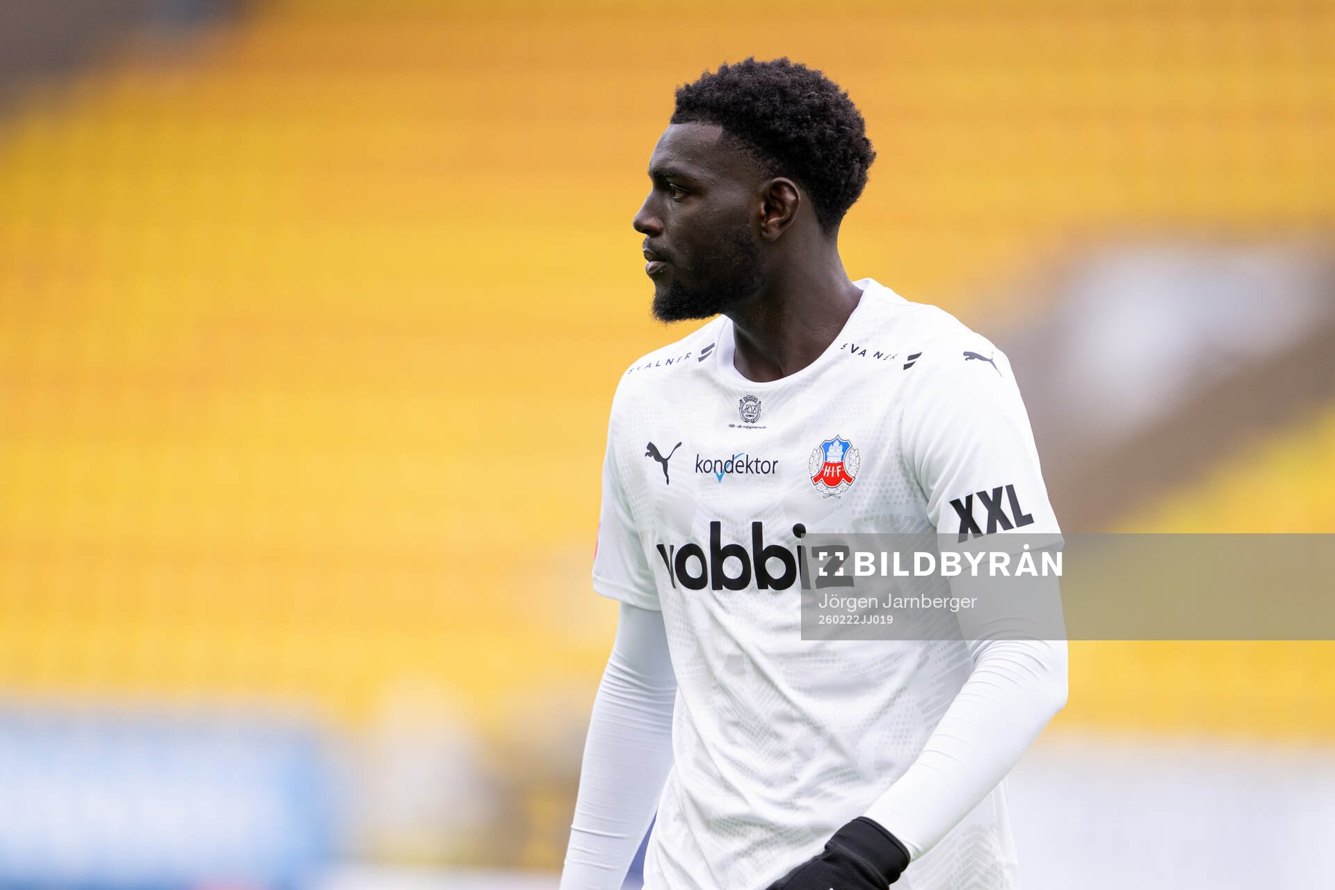 uHelsingborgs Demba N'Diaye nder fotbollsmatchen i Svenska