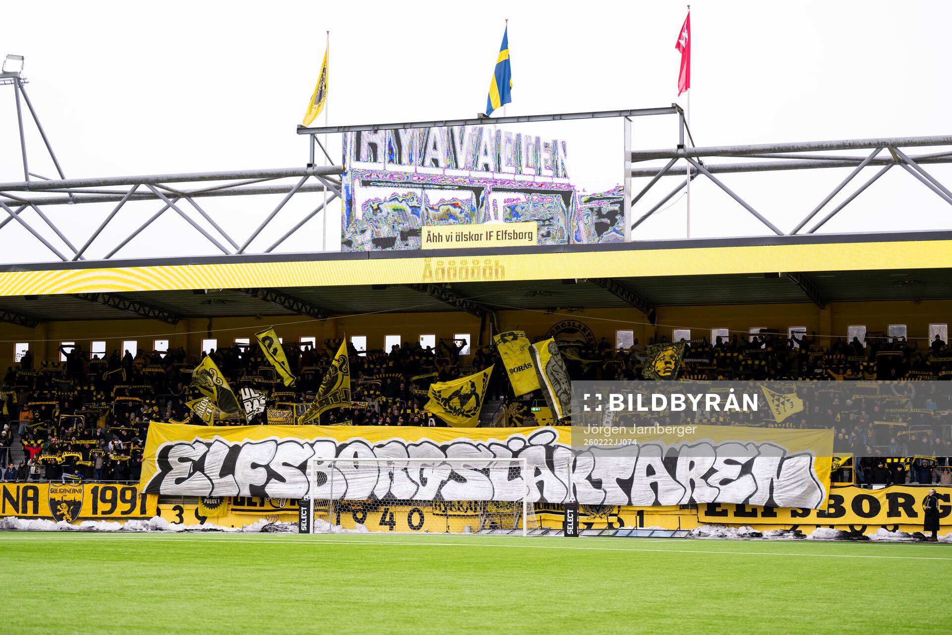 Elfsborgs supportrar med tifo