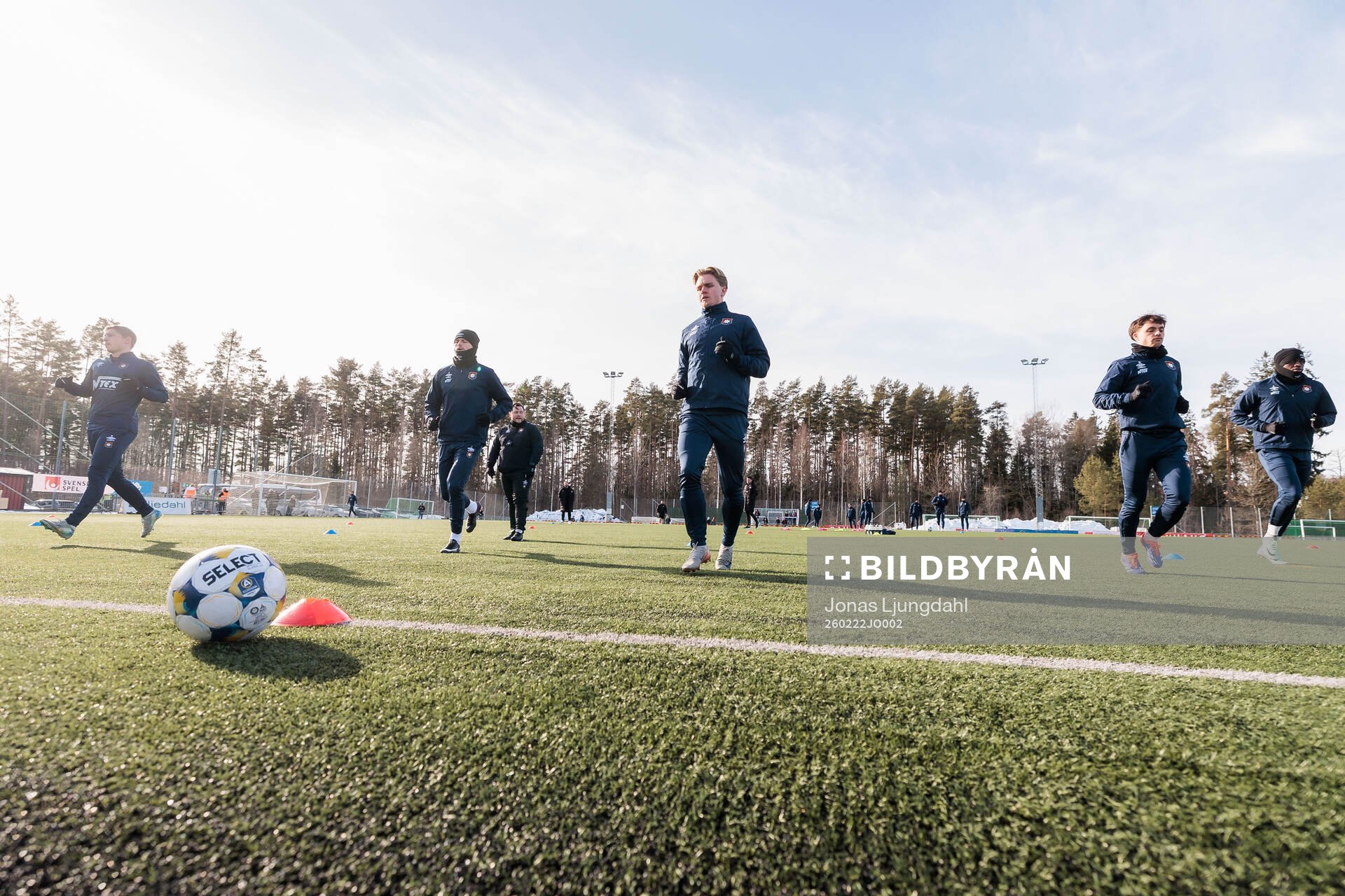 Örgryte spelare värmer upp
