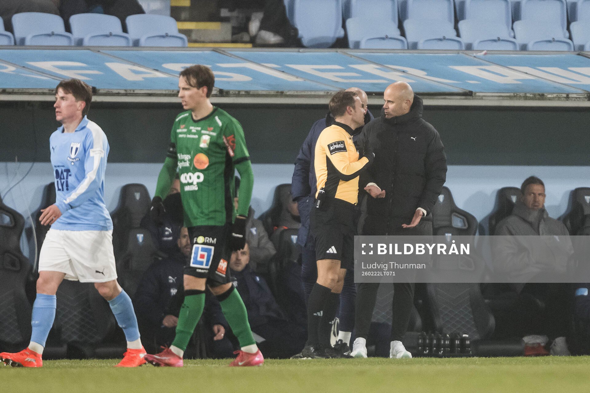 Malmö FFs huvudtränare Miguel Angel Ramirez och Domare
