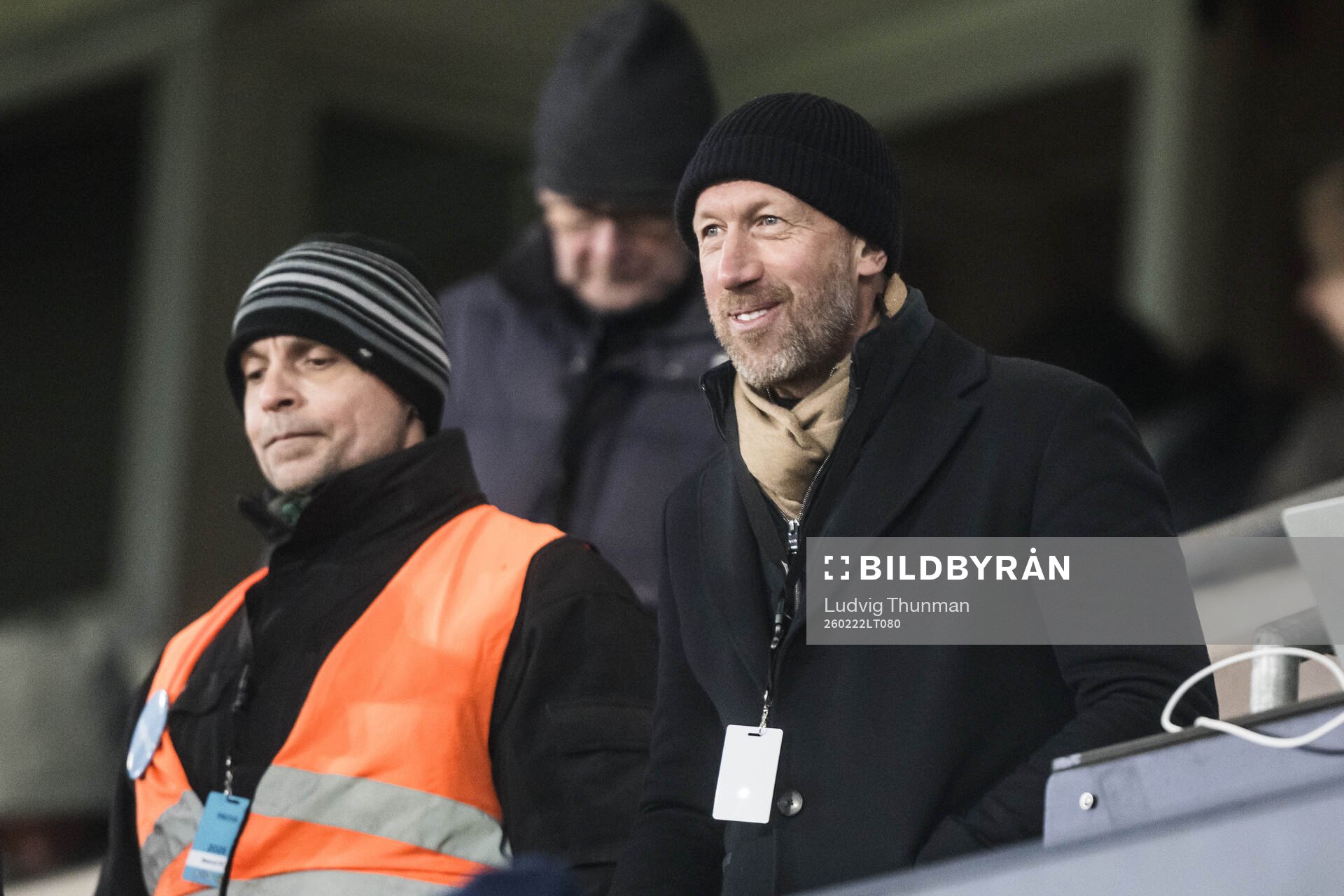 Sveriges förbundskapten Graham Potter på läktaren