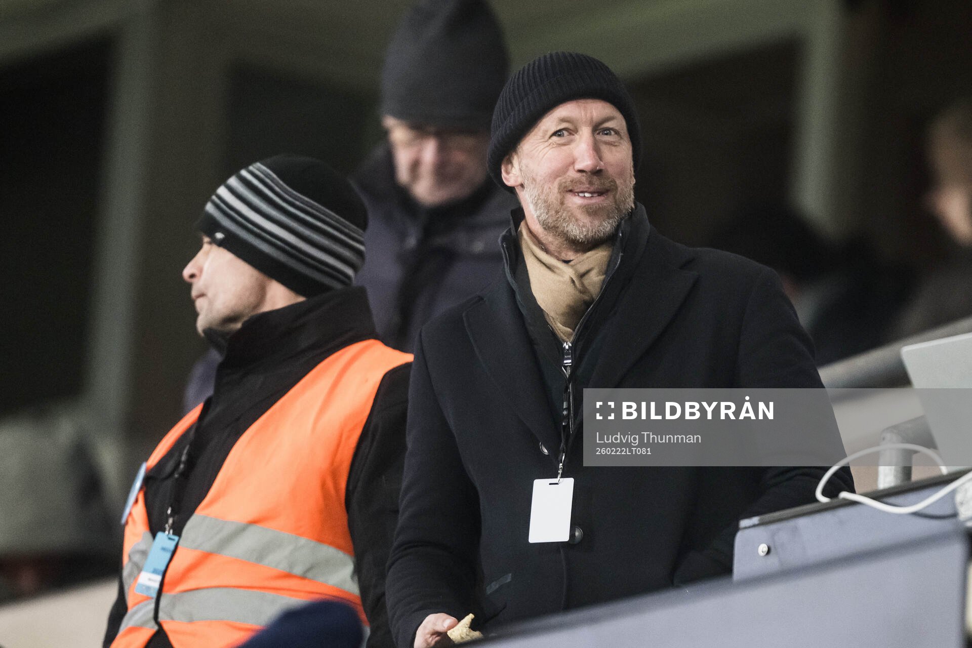 Sveriges förbundskapten Graham Potter på läktaren