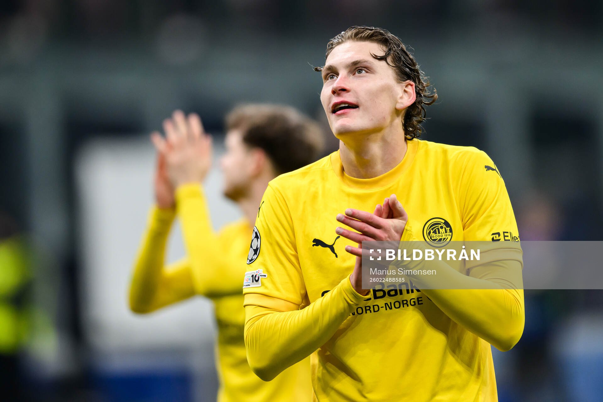 Isak Dybvik Määttä of Bodø/Glimt celebrates