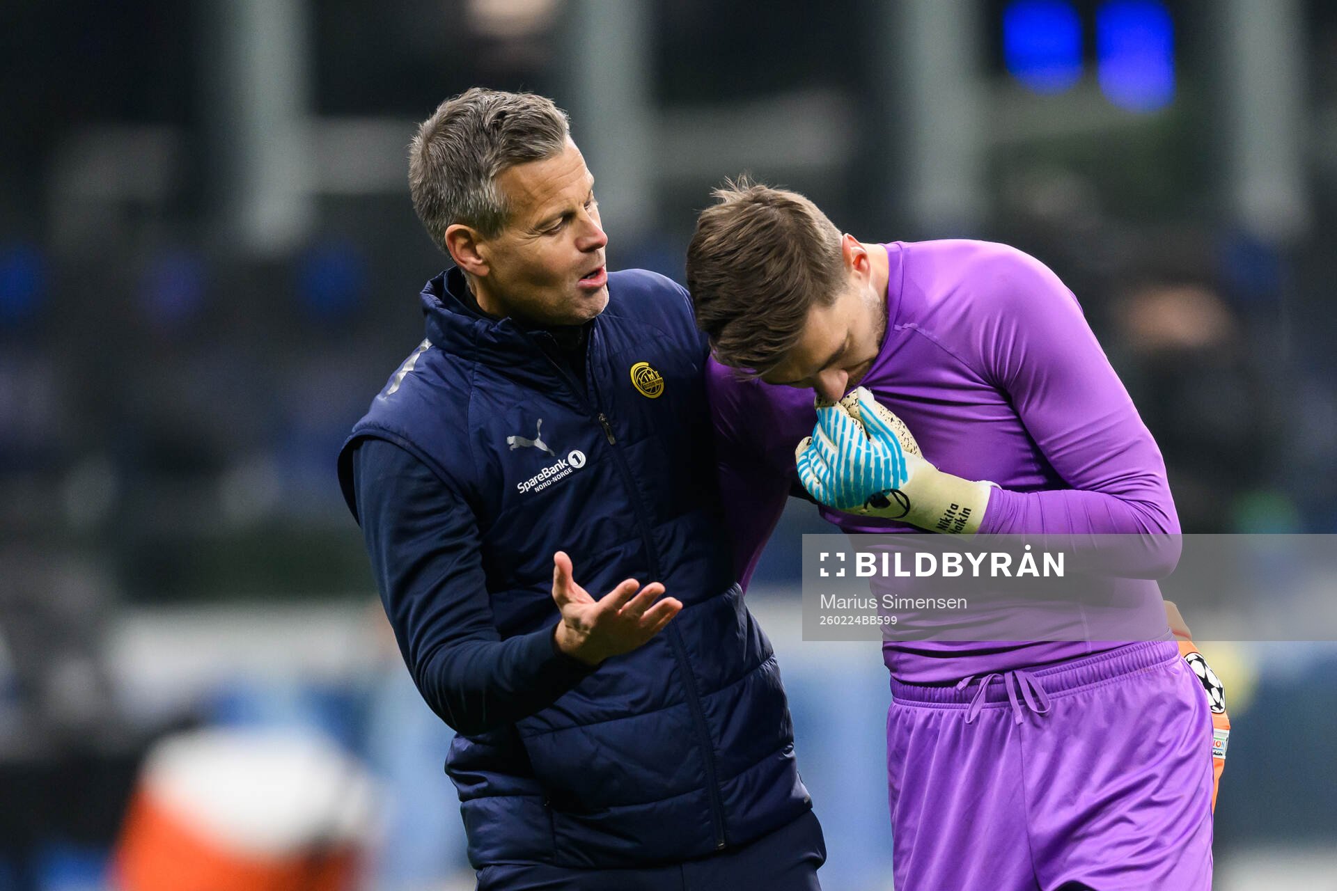 Goalkeeper Nikita Haikin and Head coach Kjetil Knutsen of