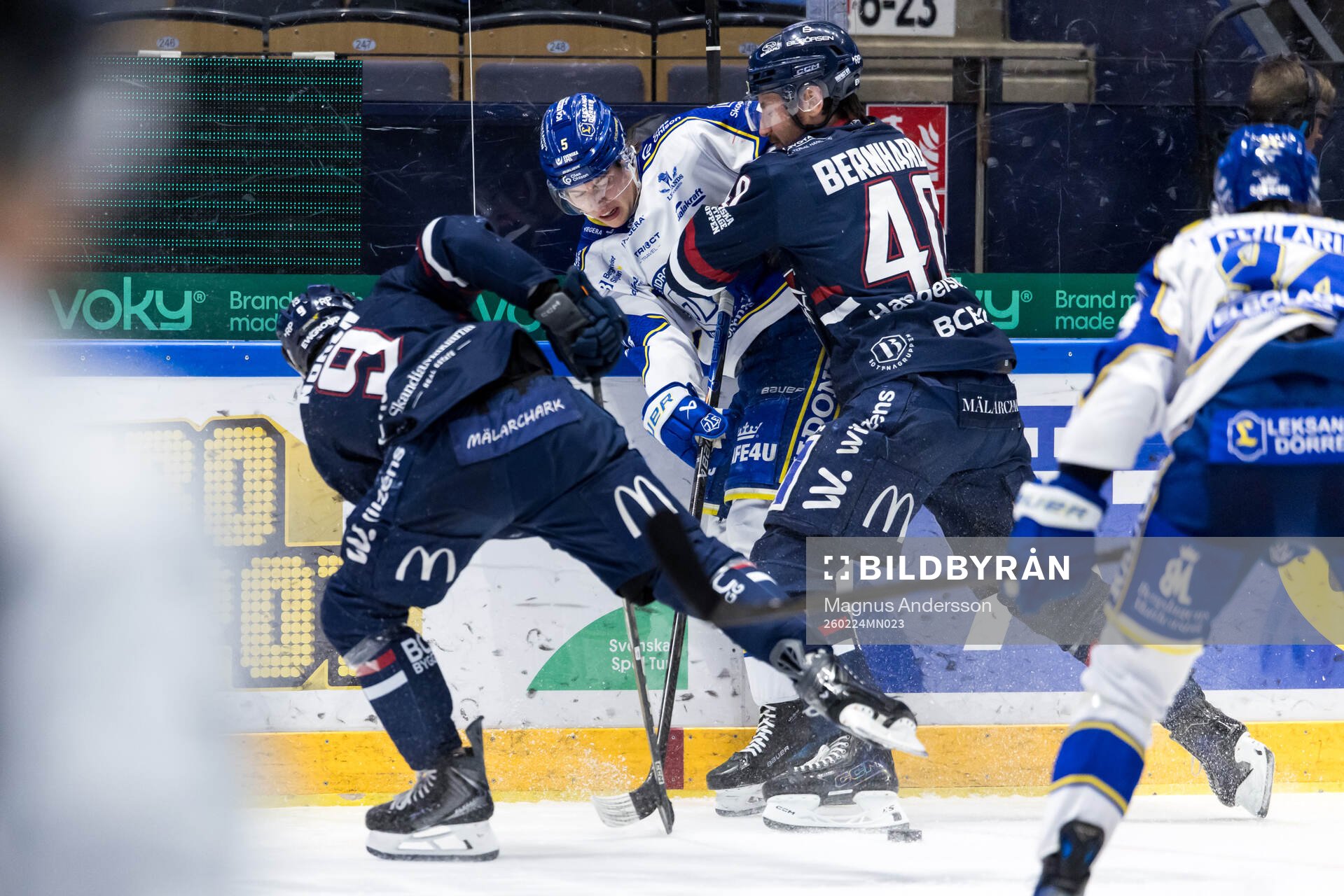 Linköpings Erik Norén och David Bernhardt mot Leksands
