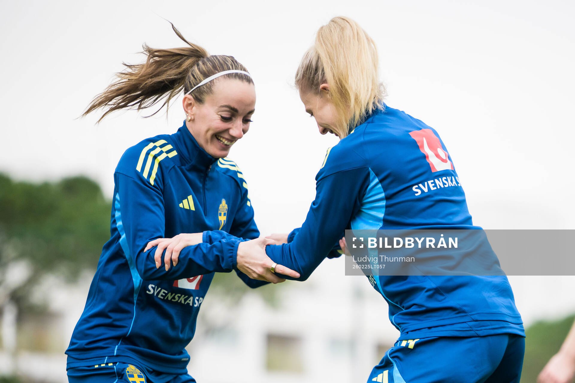 Kosovare Asllani and Rebecka Blomqvist of the Swedish