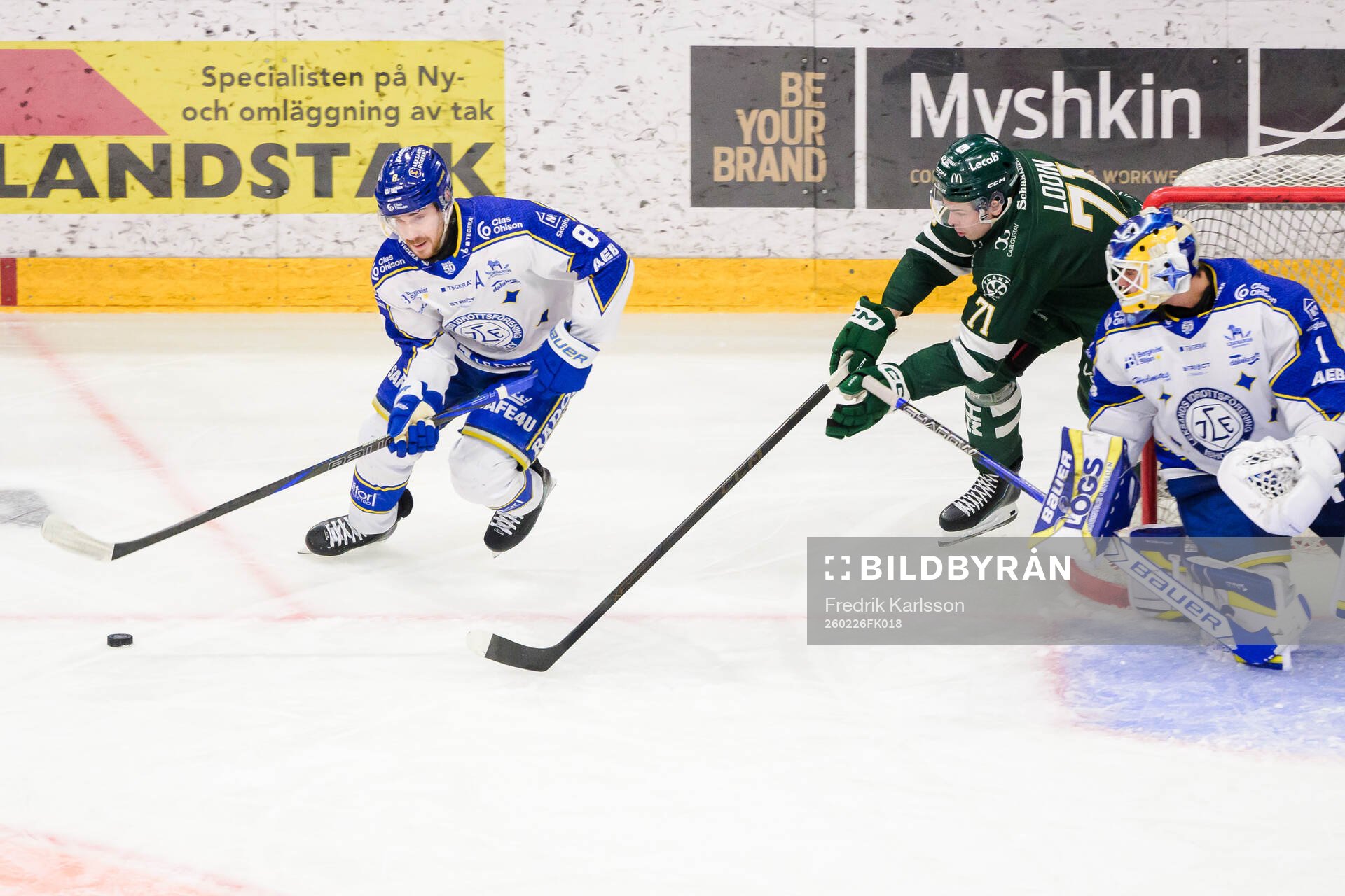 Leksands Matt Caito och målvakt Marcus Gidlöf
