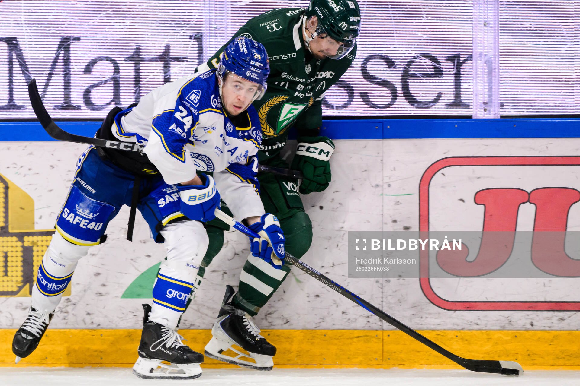 Leksands Arvid Eljas och Färjestads David Tomasek