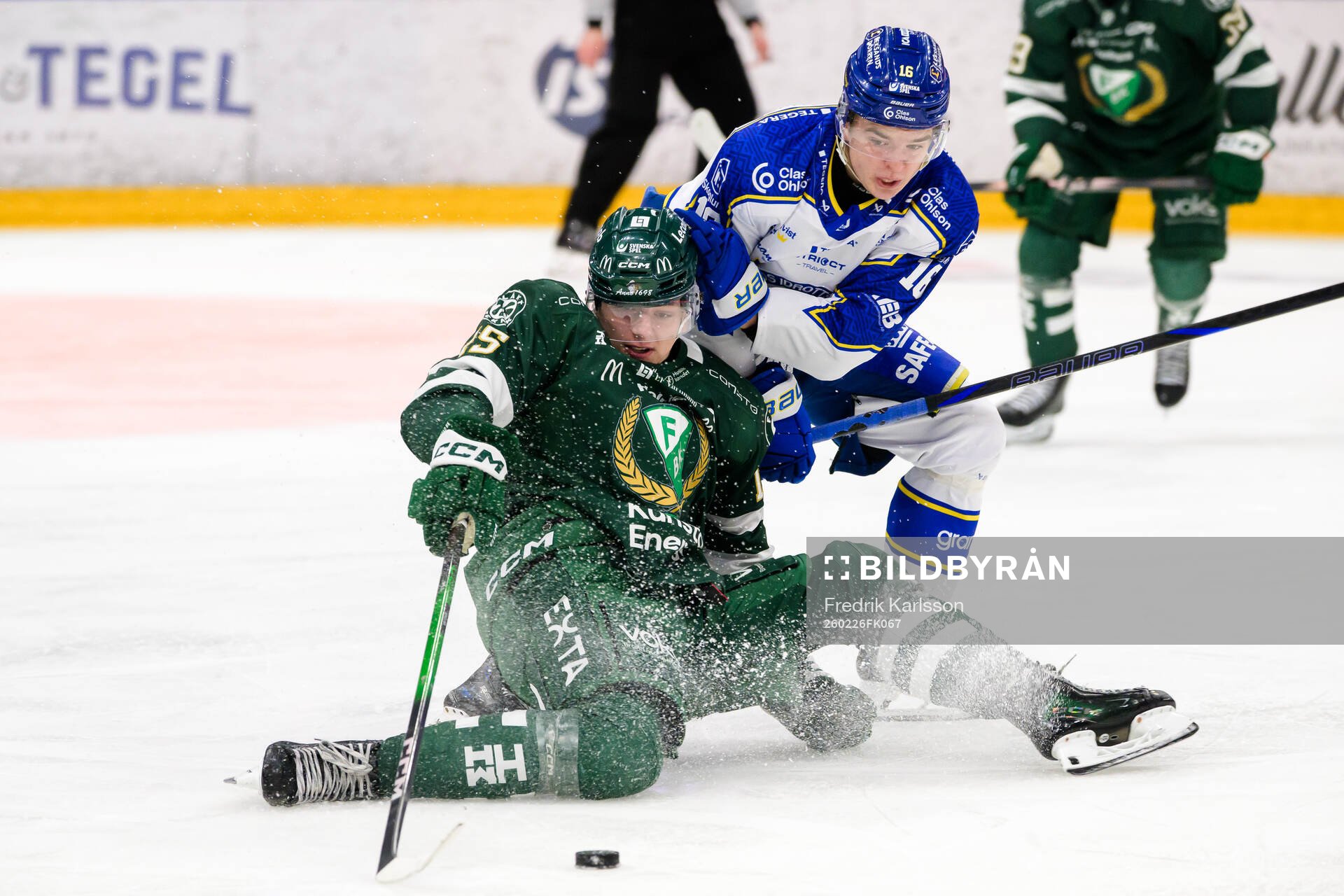 Färjestads Jack Berglund och Leksands Rocky Langvardt
