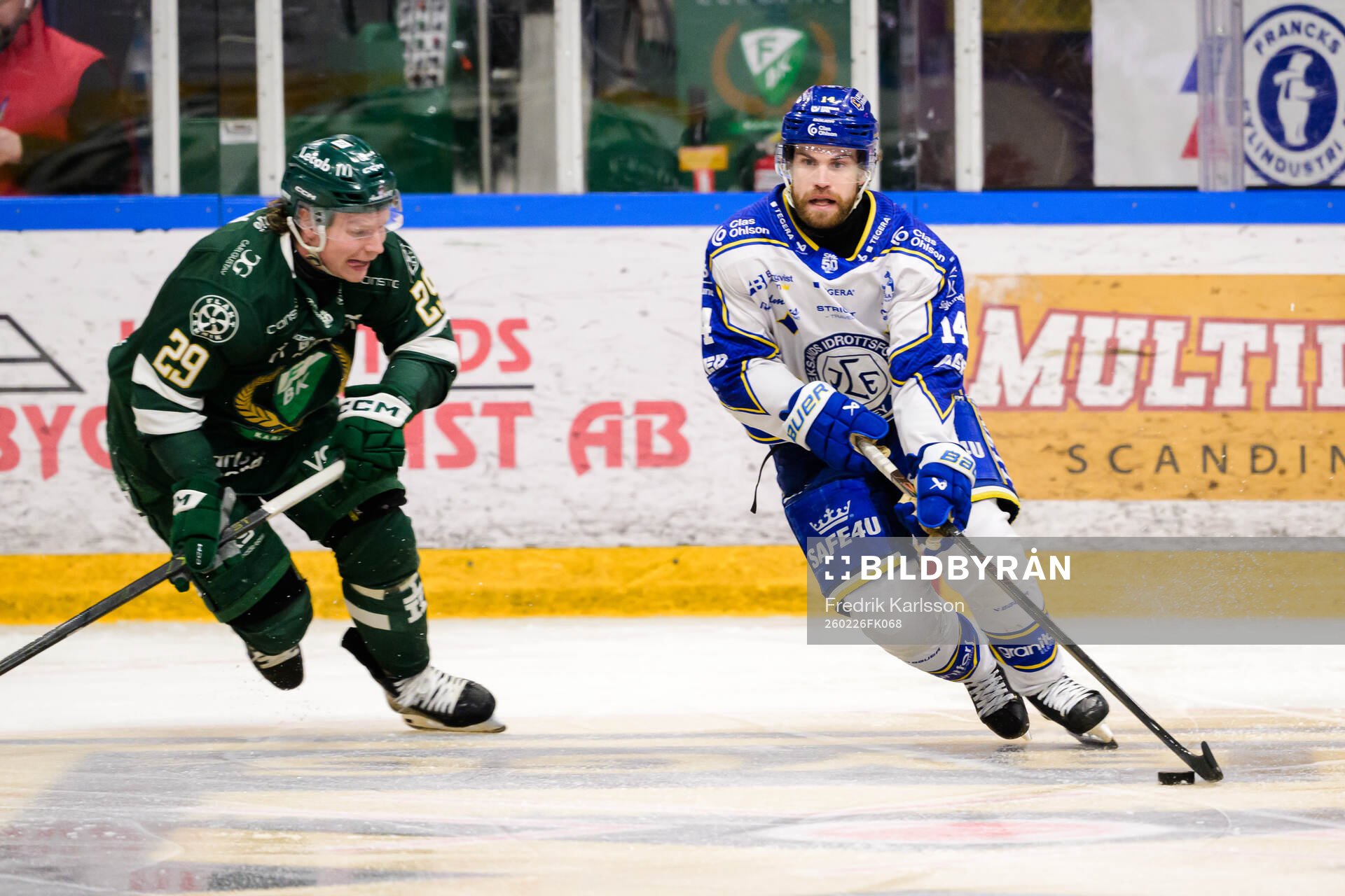 Färjestads Oskar Steen och Leksands Oskar Lang