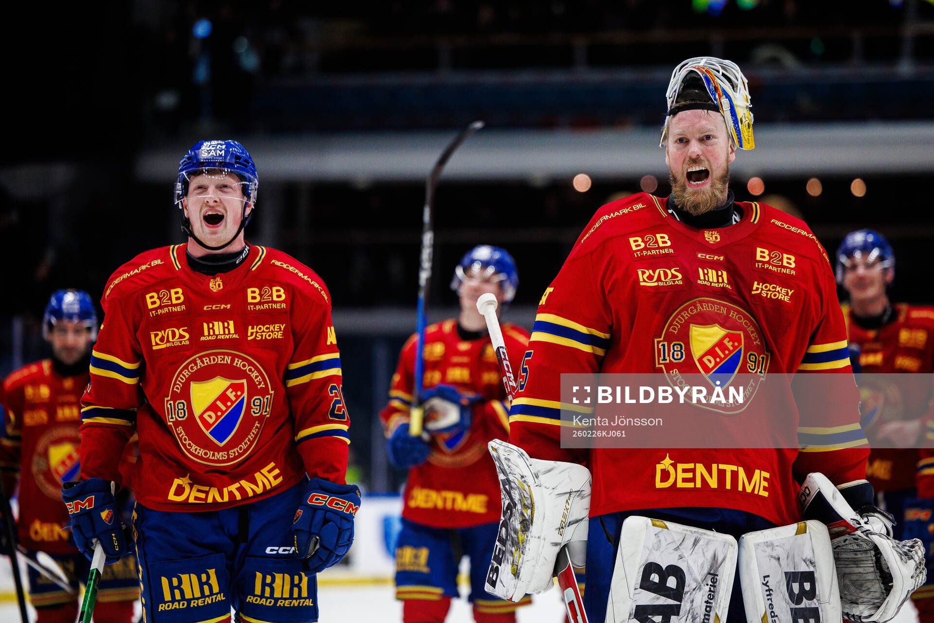 Djurgårdens Samuel Solem och målvakt Magnus Hellberg