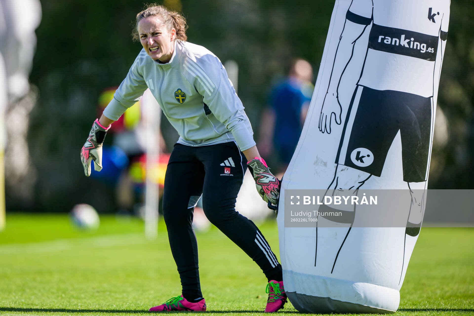 Goalkeeper coach Sofia Lundgren of the Swedish women's