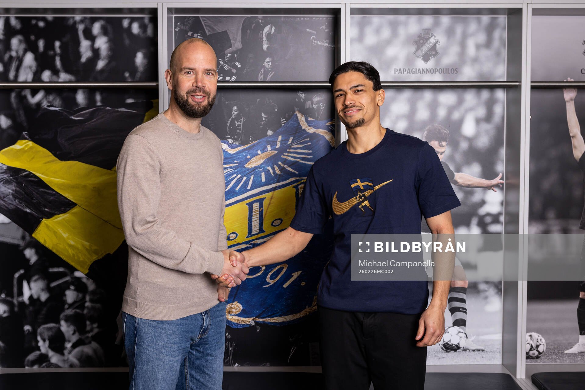 AIKs sportchef Miika Takkula och Lukas Bergquist