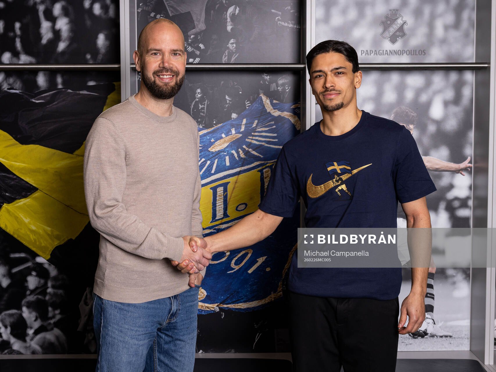 AIKs sportchef Miika Takkula och Lukas Bergquist