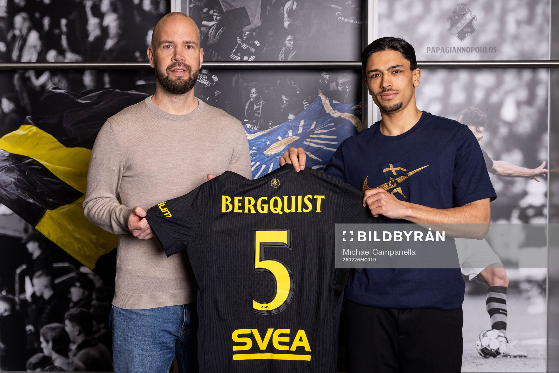 AIKs sportchef Miika Takkula och Lukas Bergquist