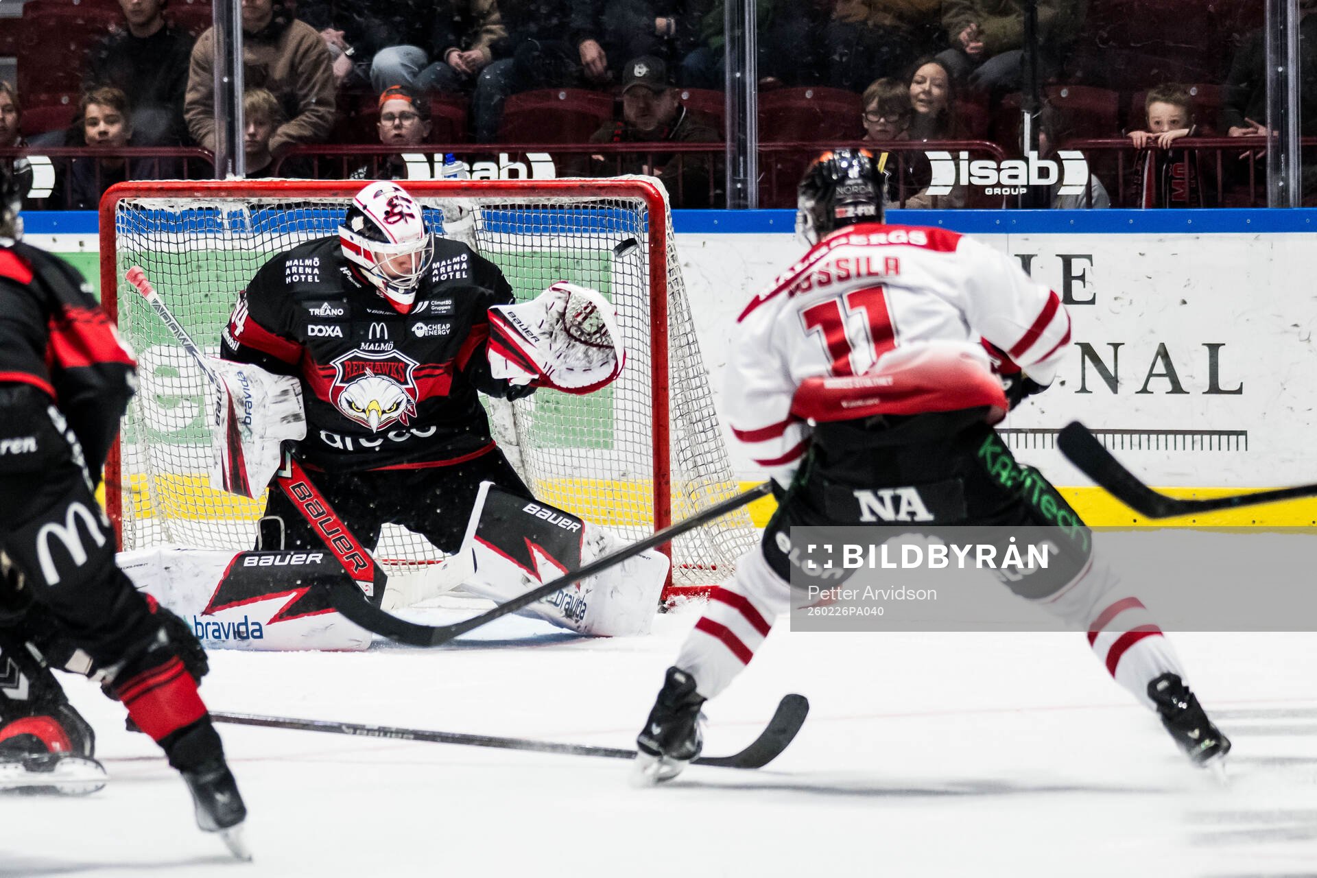 Malmö Redhawks målvakt Marek Langhamer och Örebros Kalle