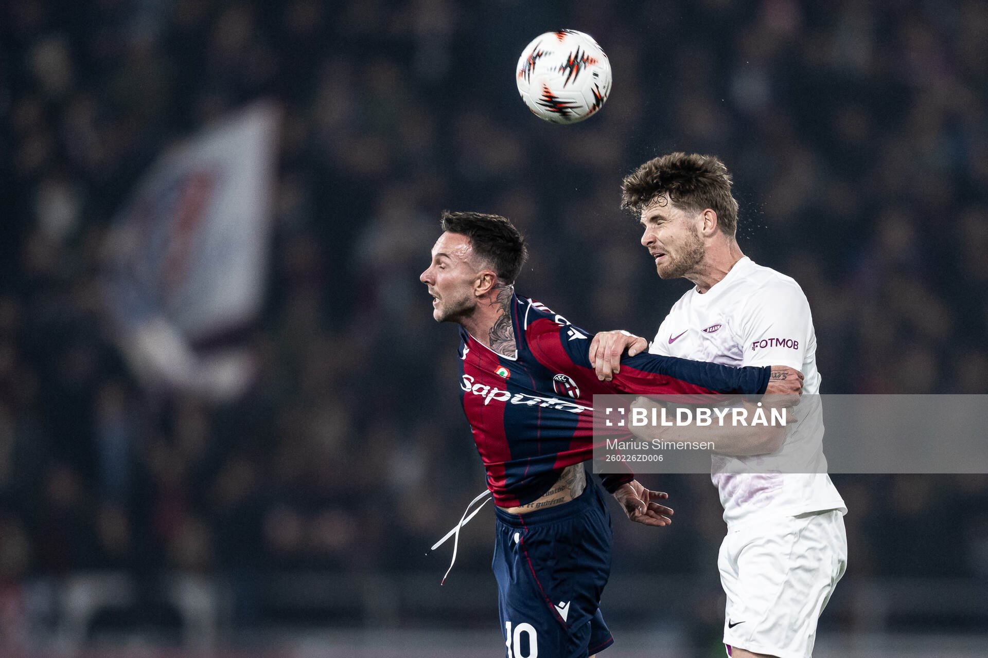 Federico Bernardeschi of Bologna and Jacob Sørensen of