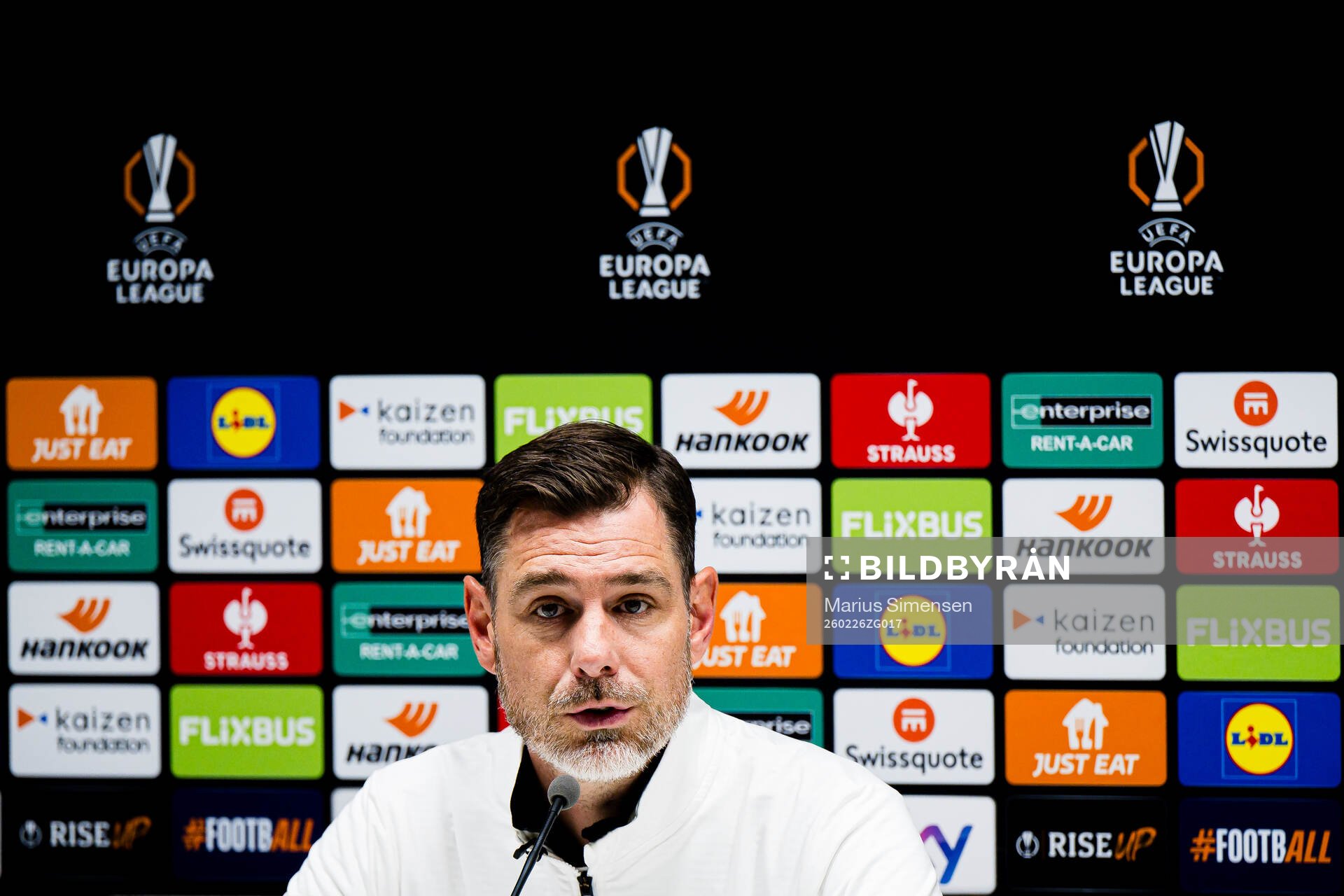 Head coach Freyr Alexandersson of Brann at a press