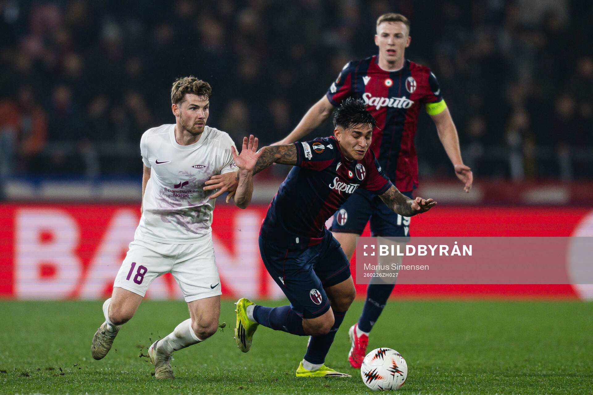 Jacob Sørensen of Brann and Santiago Thomas Castro of