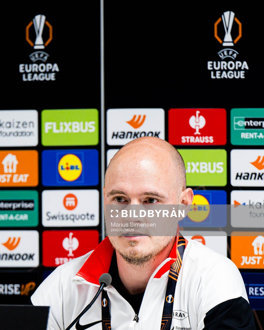 Thomas Brakstad, press officer of Brann, at a press