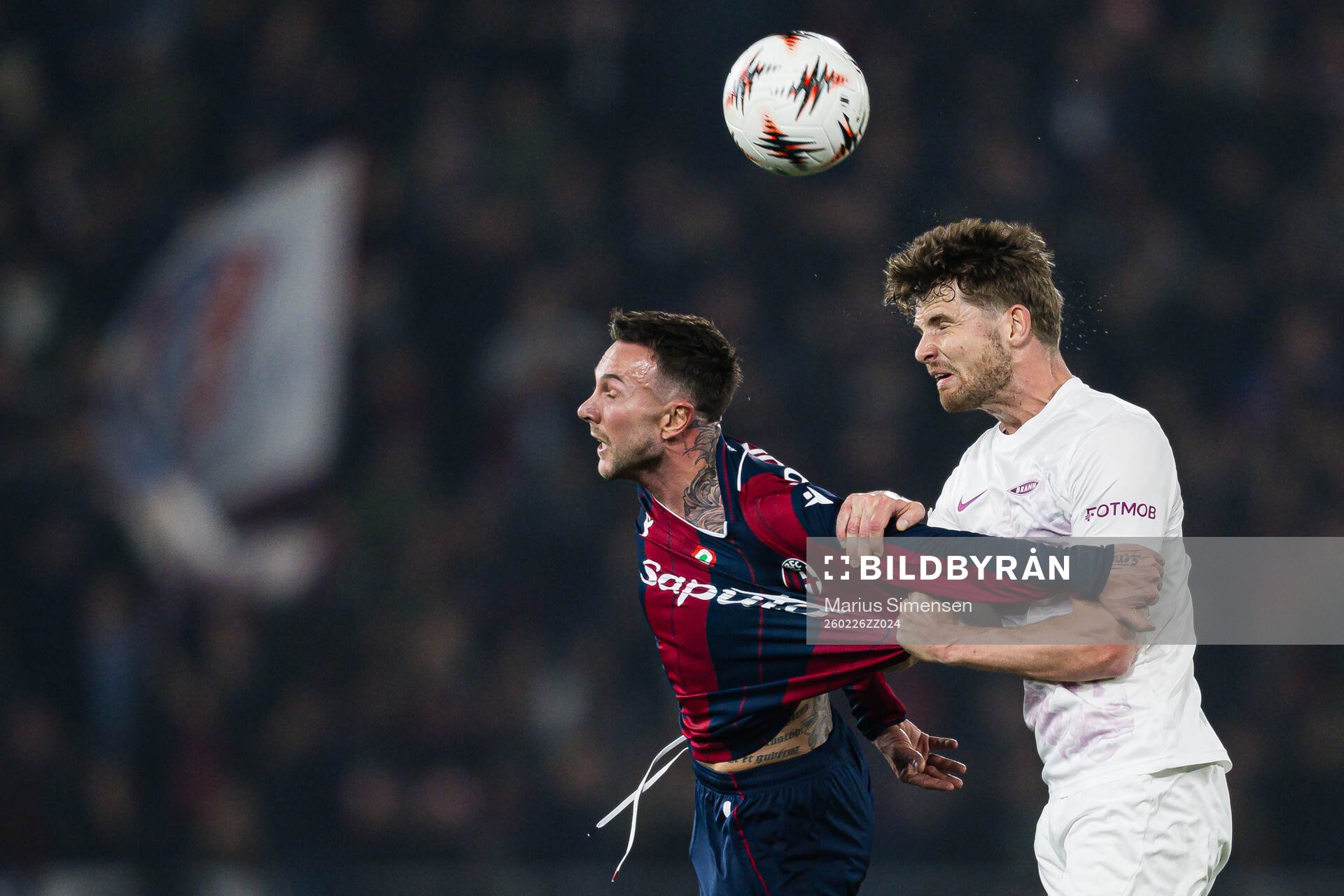 Federico Bernardeschi of Bologna and Jacob Sørensen of