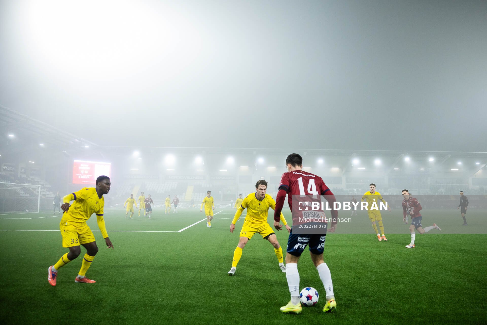 Mjällbys Tony Miettinen och Villiam Granath mot Örgrytes