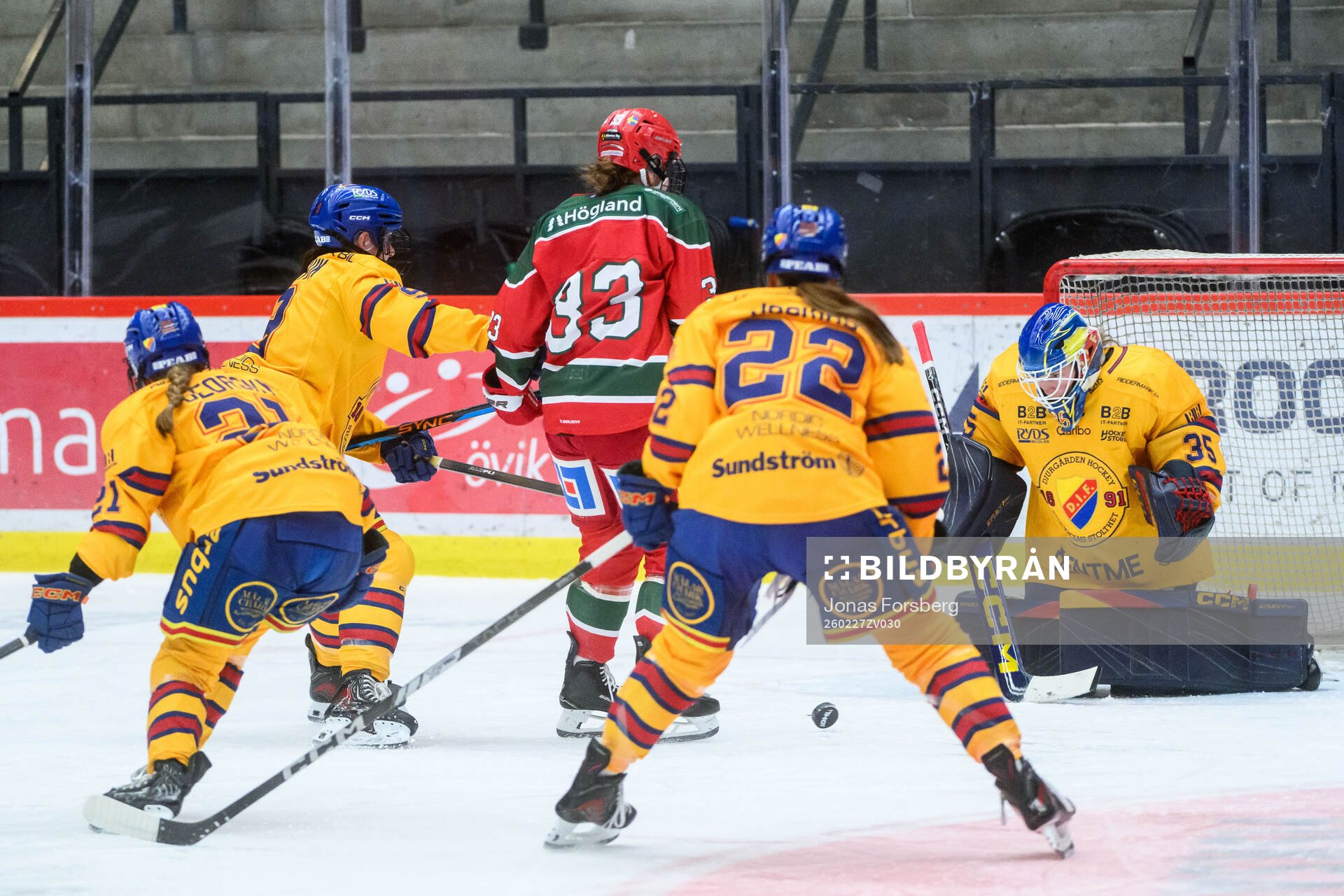 Modos Greta Johansson gör 2-0 målet bakom Djurgårdens
