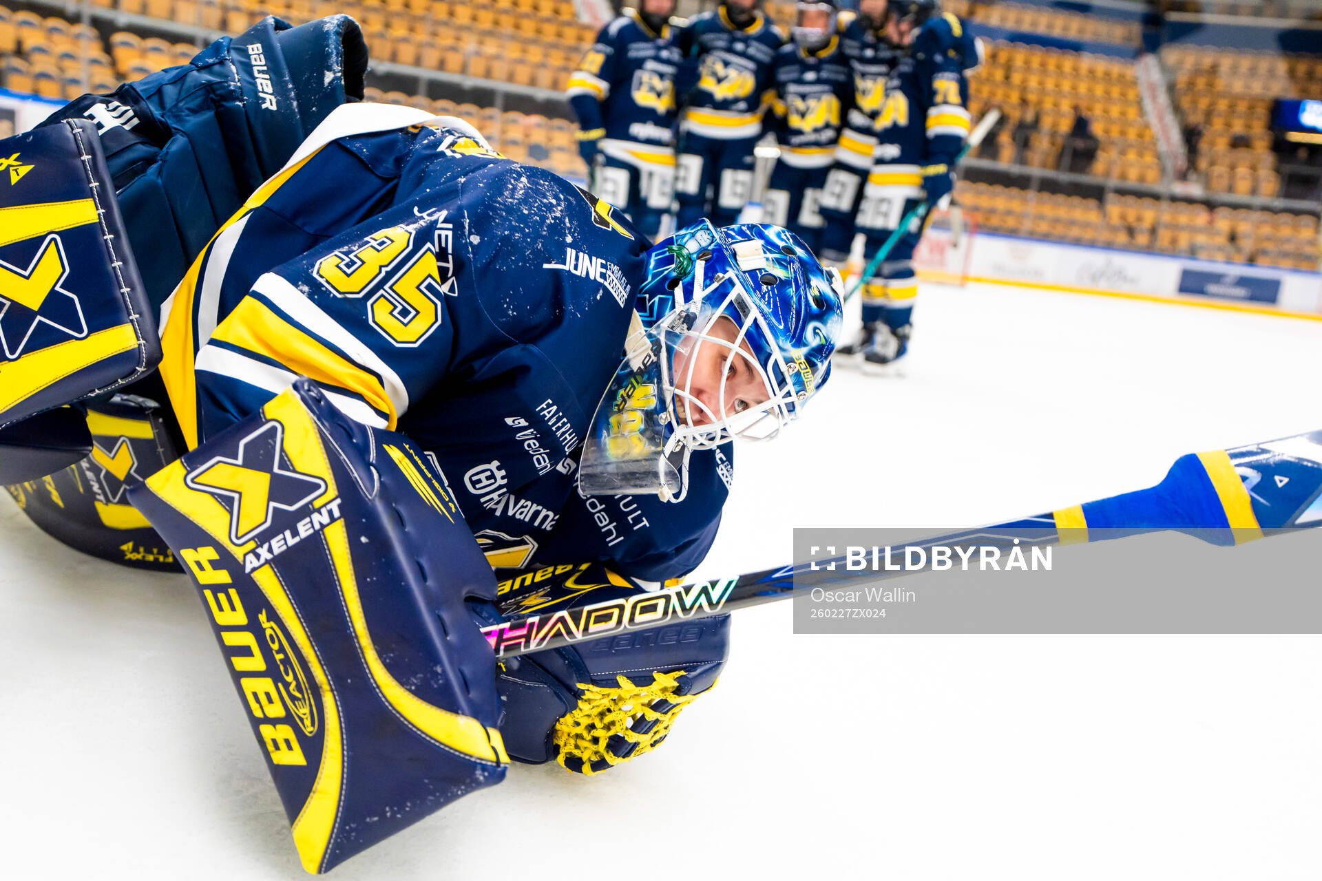 HV71s målvakt Stephanie Neatby jublar