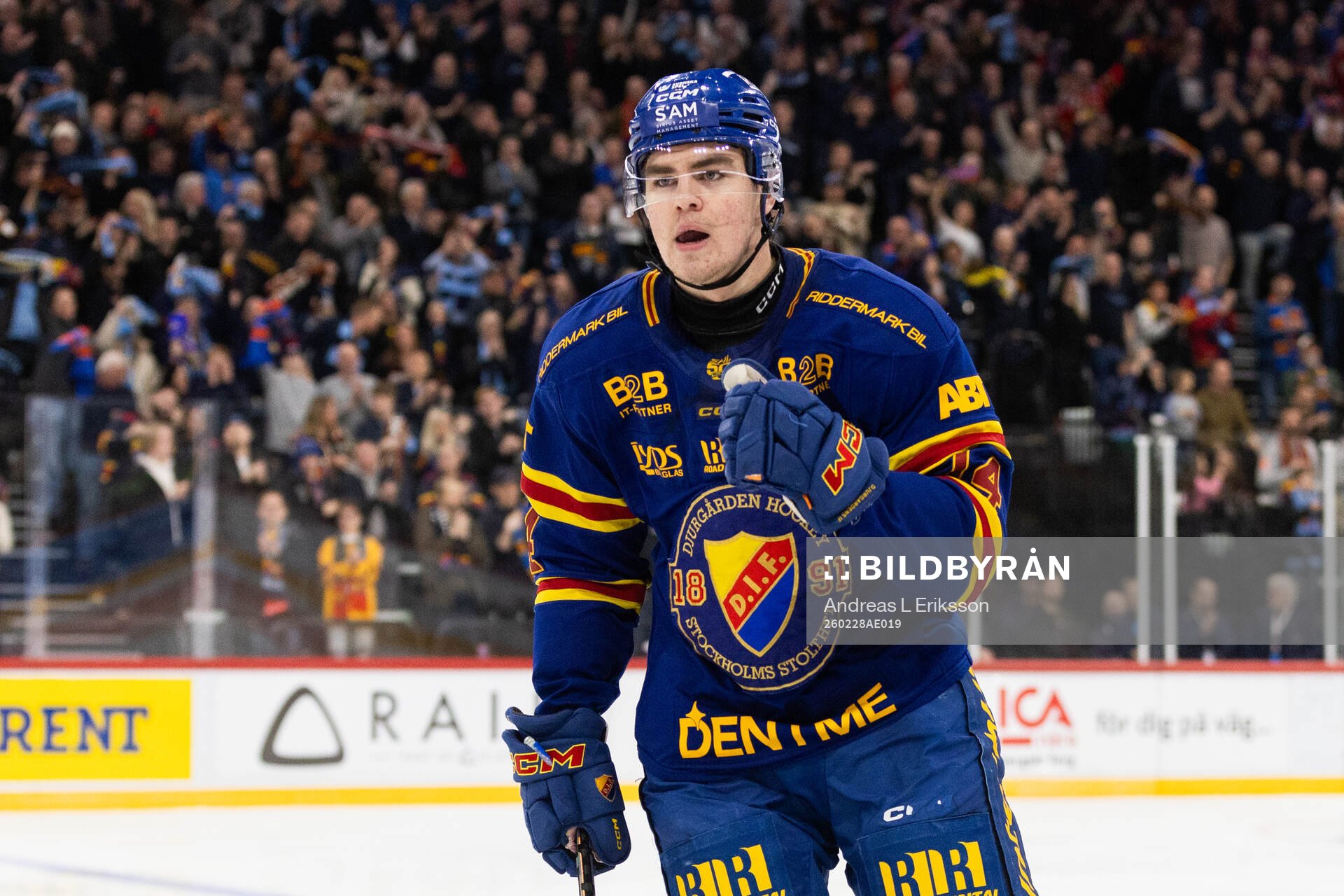 Djurgårdens Anton Frondell jublar