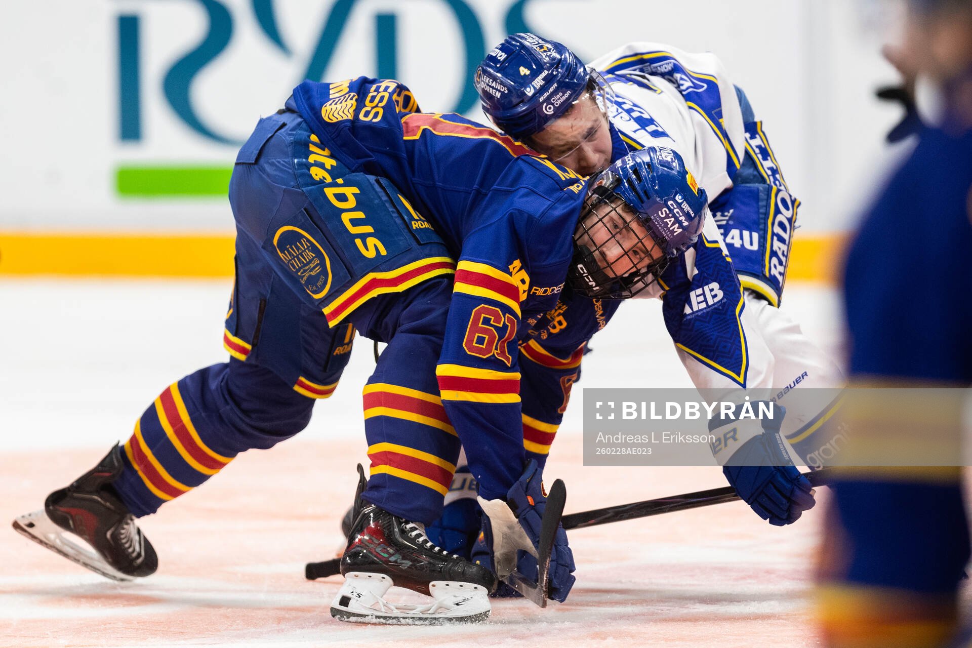 Djurgårdens Viggo Björck och Leksands Tinus Luc Koblar