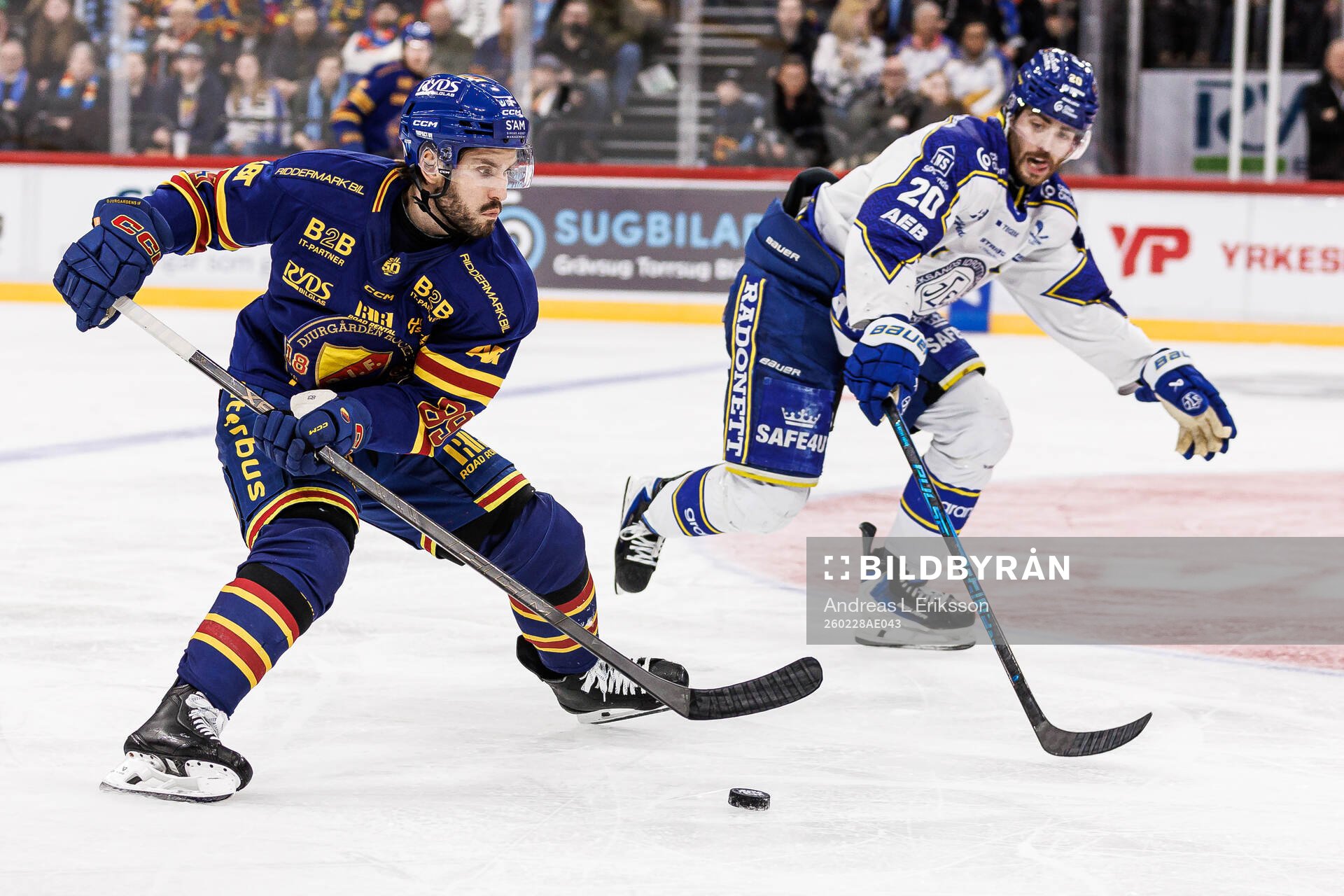 Djurgårdens Oula Palve och Leksands Nolan Stevens