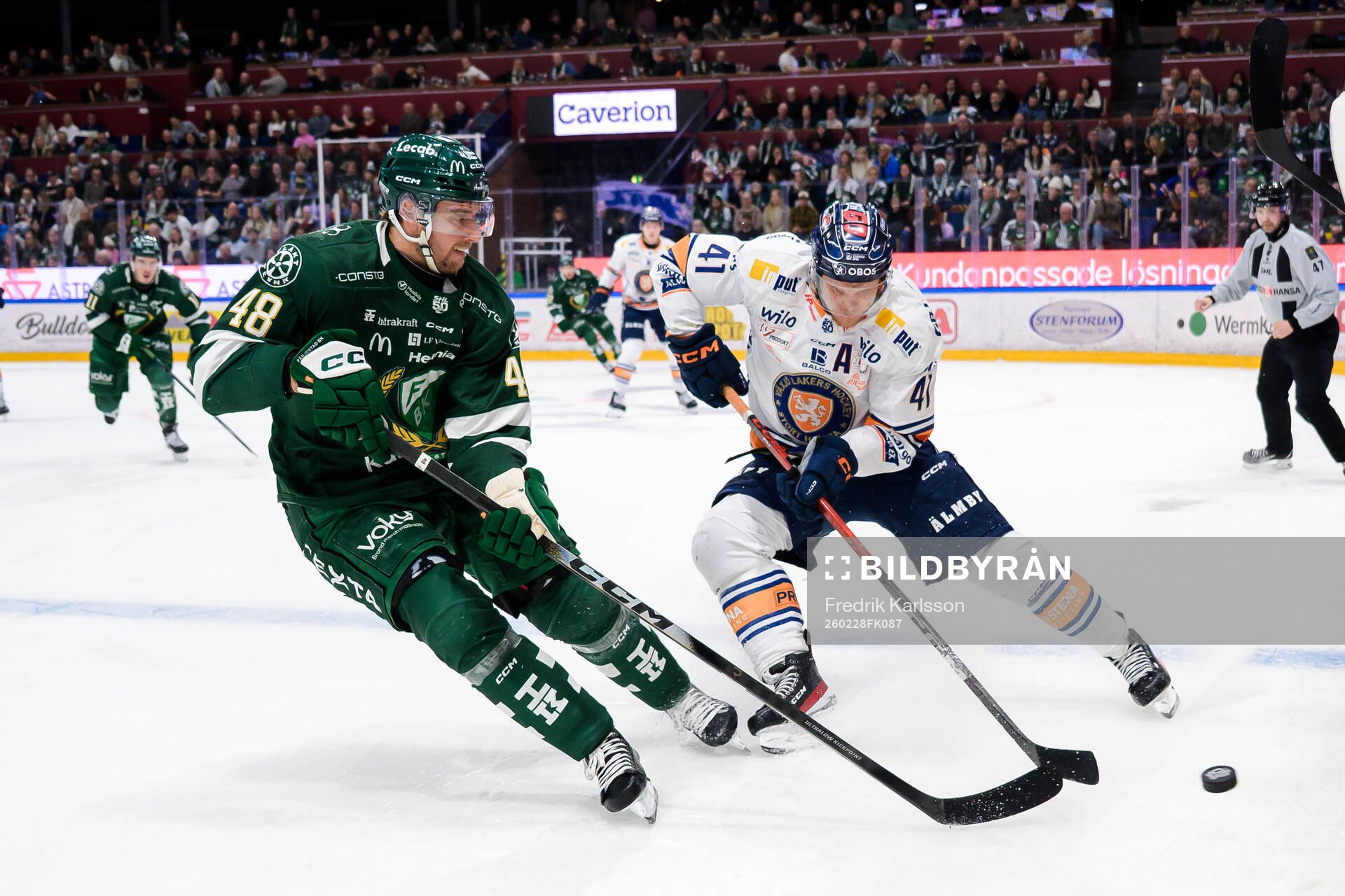 Färjestads Filip Roos och Växjös Ludvig Nilsson