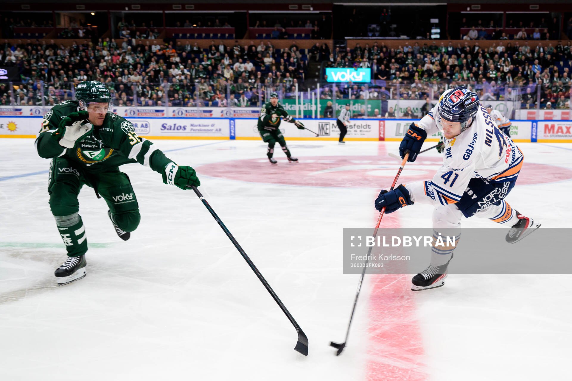 Färjestads Magnus Nygren och Växjös Ludvig Nilsson