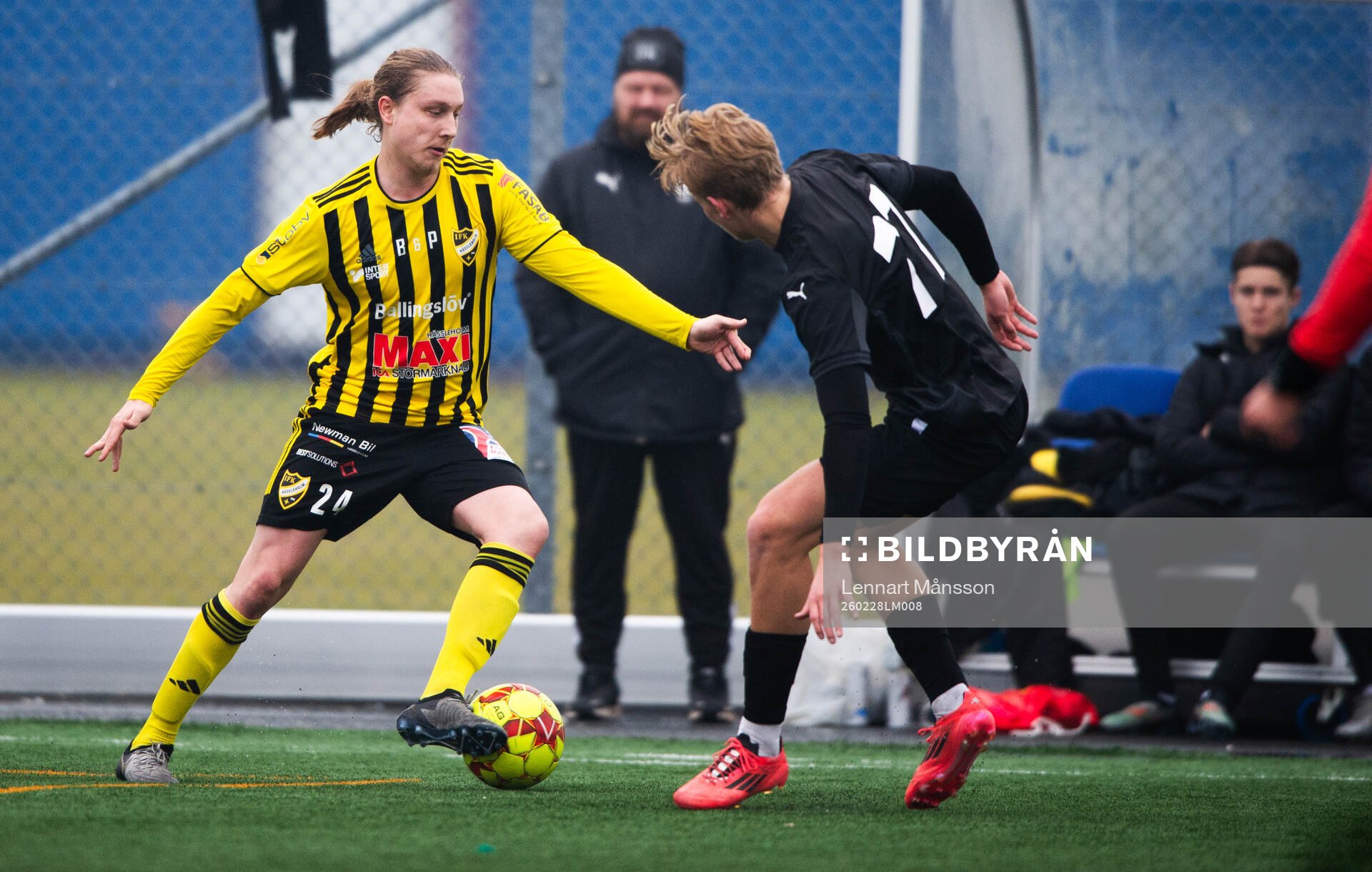 IFK Hässleholms Lucas Johnsson i träningsmatchen mellan