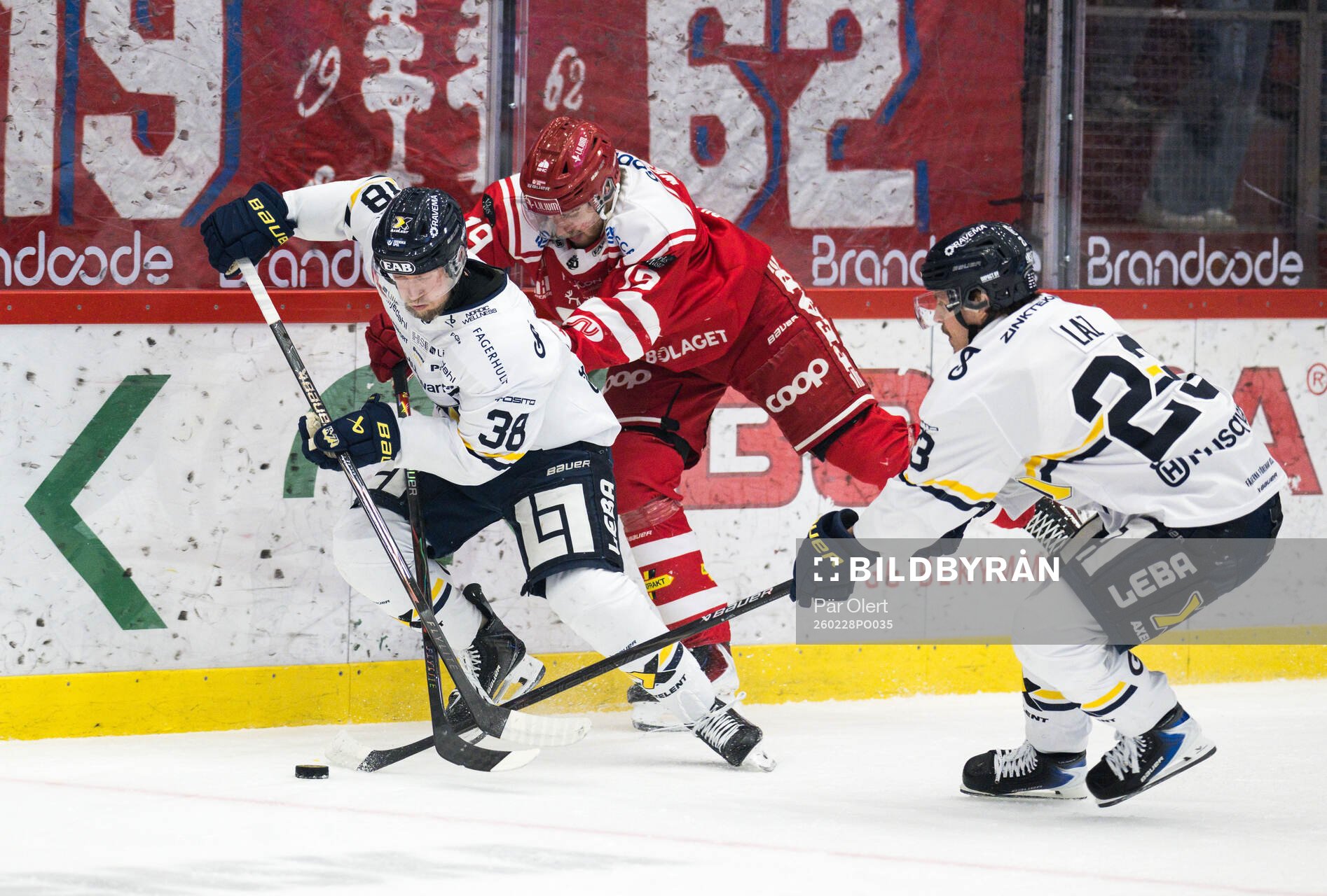 HV71s Olle Alsing och Timrås Marcus Westfält