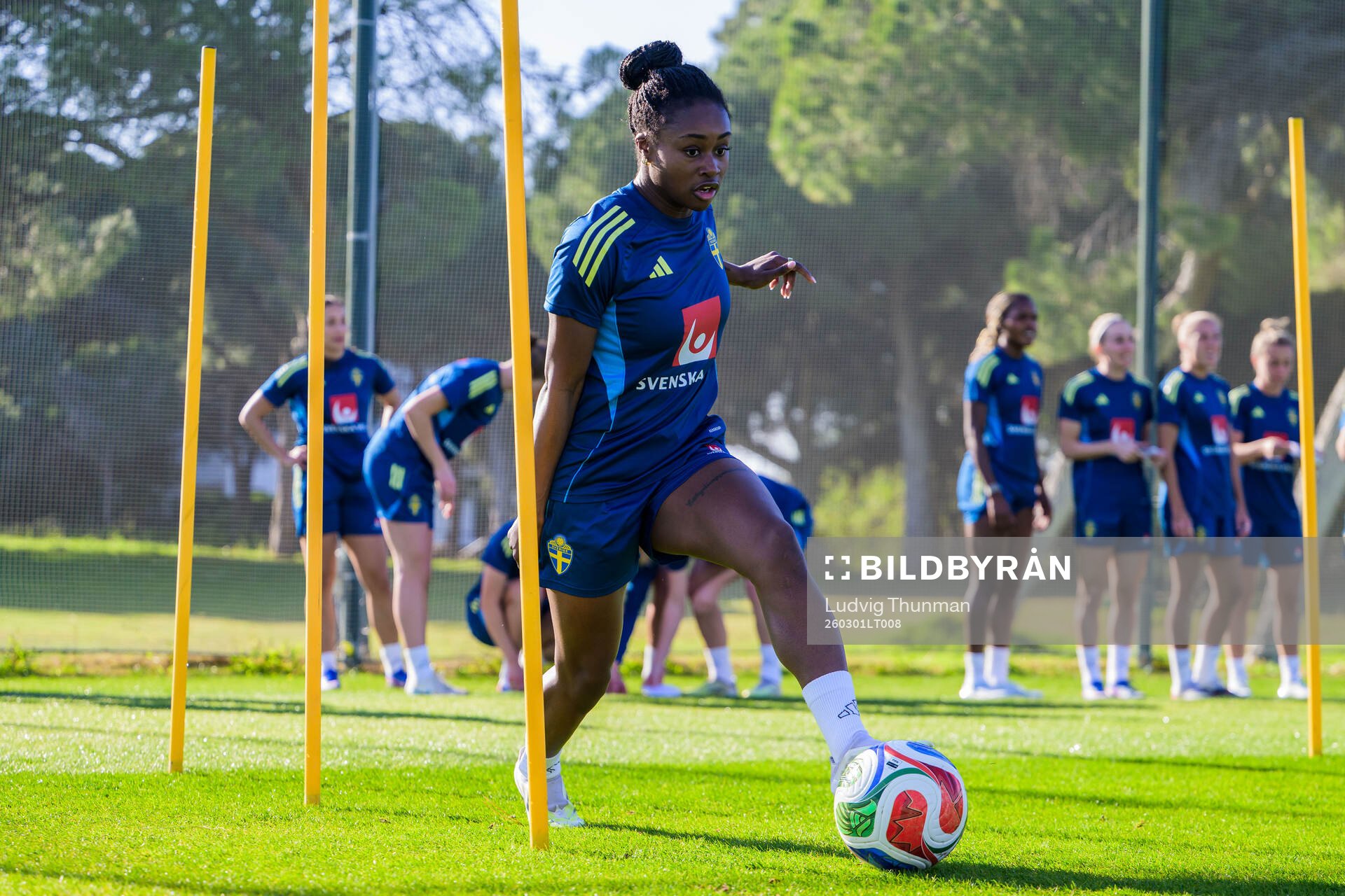 Monica Jusu Bah at a training session with the women's