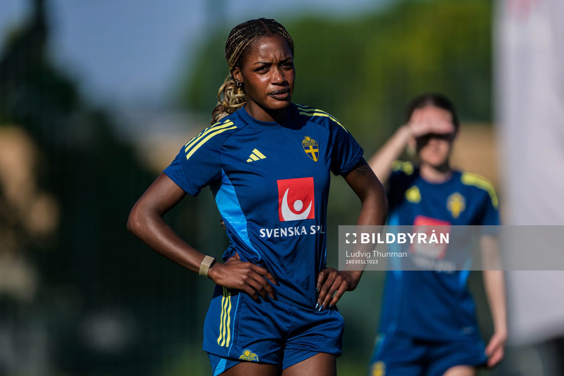 Evelyn Ijeh at a training session with the women's national
