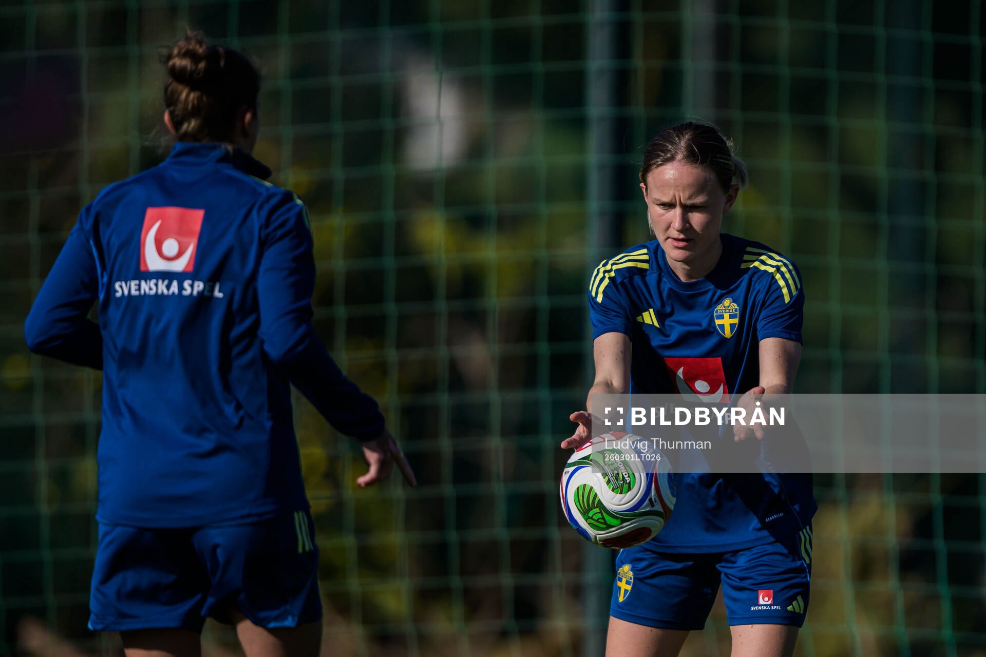 Matilda Vinberg at a training session with the women's