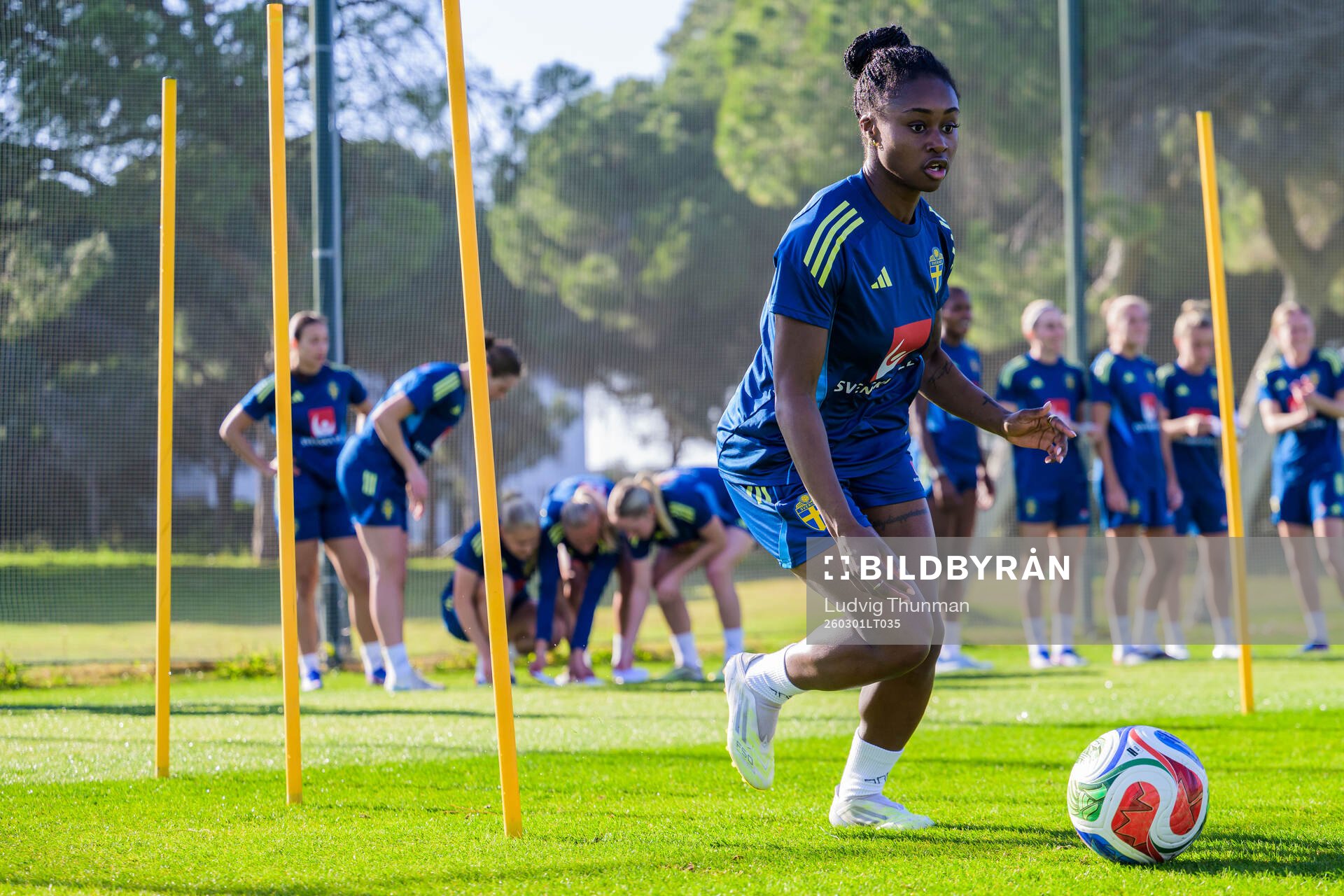 Monica Jusu Bah at a training session with the women's