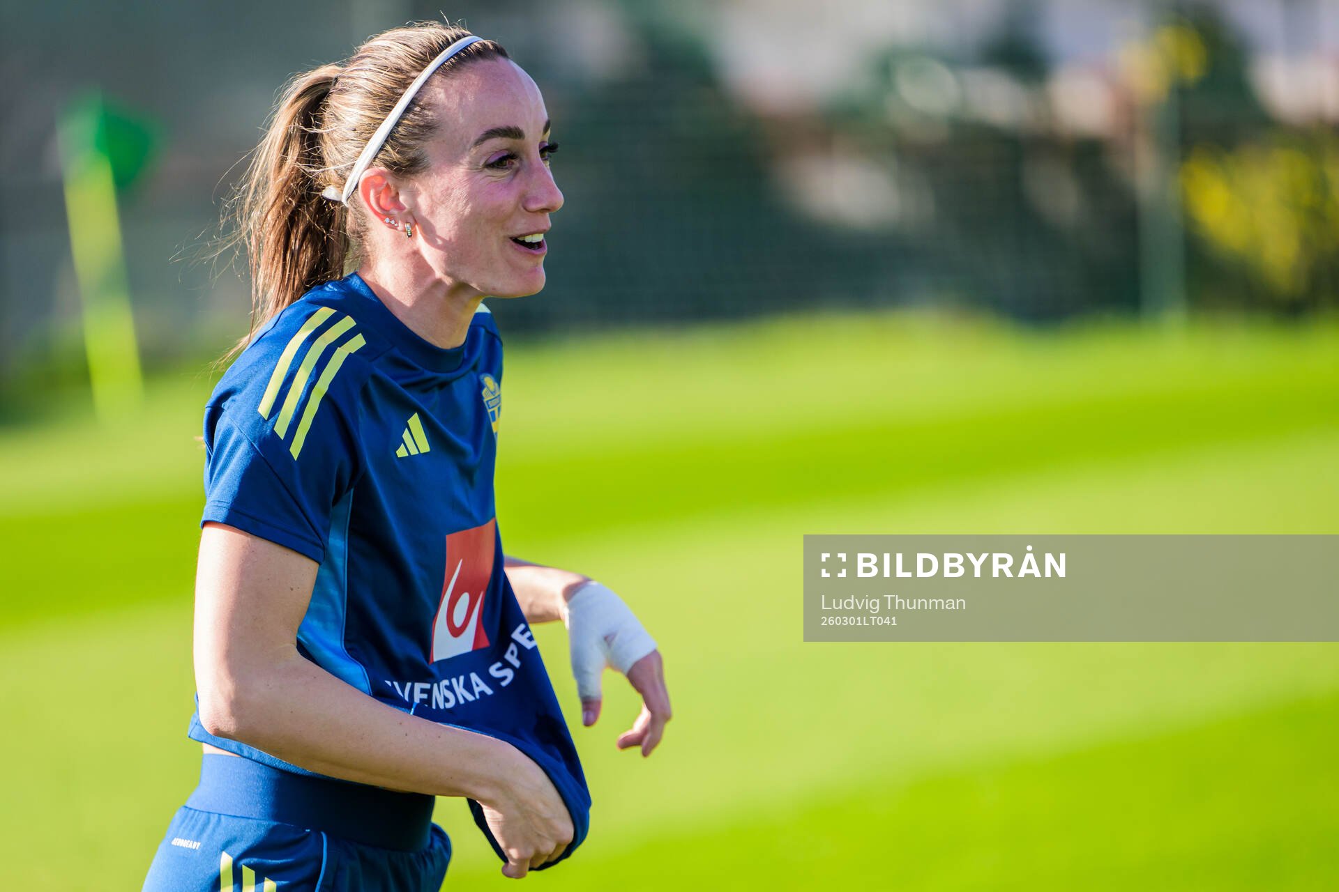 Kosovare Asllani at a training session with the women's