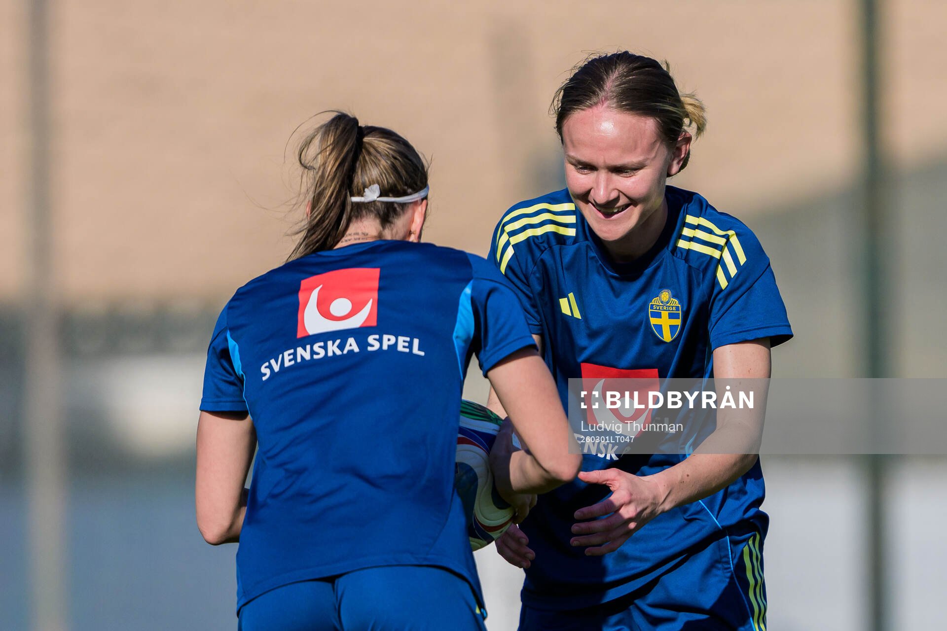 Matilda Vinberg at a training session with the women's