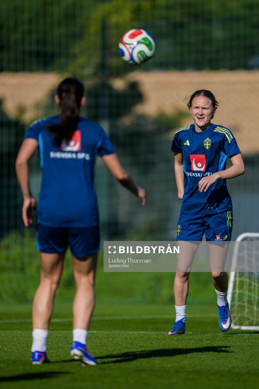 Matilda Vinberg at a training session with the women's